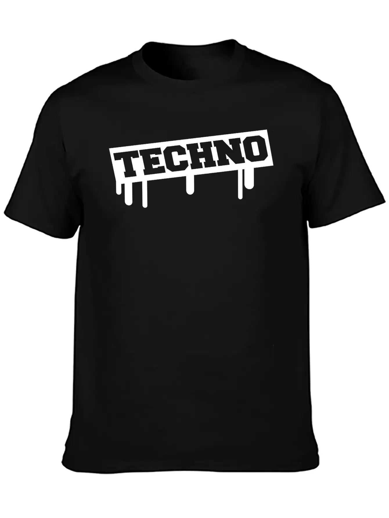 Techno Music Love Graffiti Stamp Quote Party Logo Basic Graphic T-Shirt – Daily Comfort In Soft Cotton
