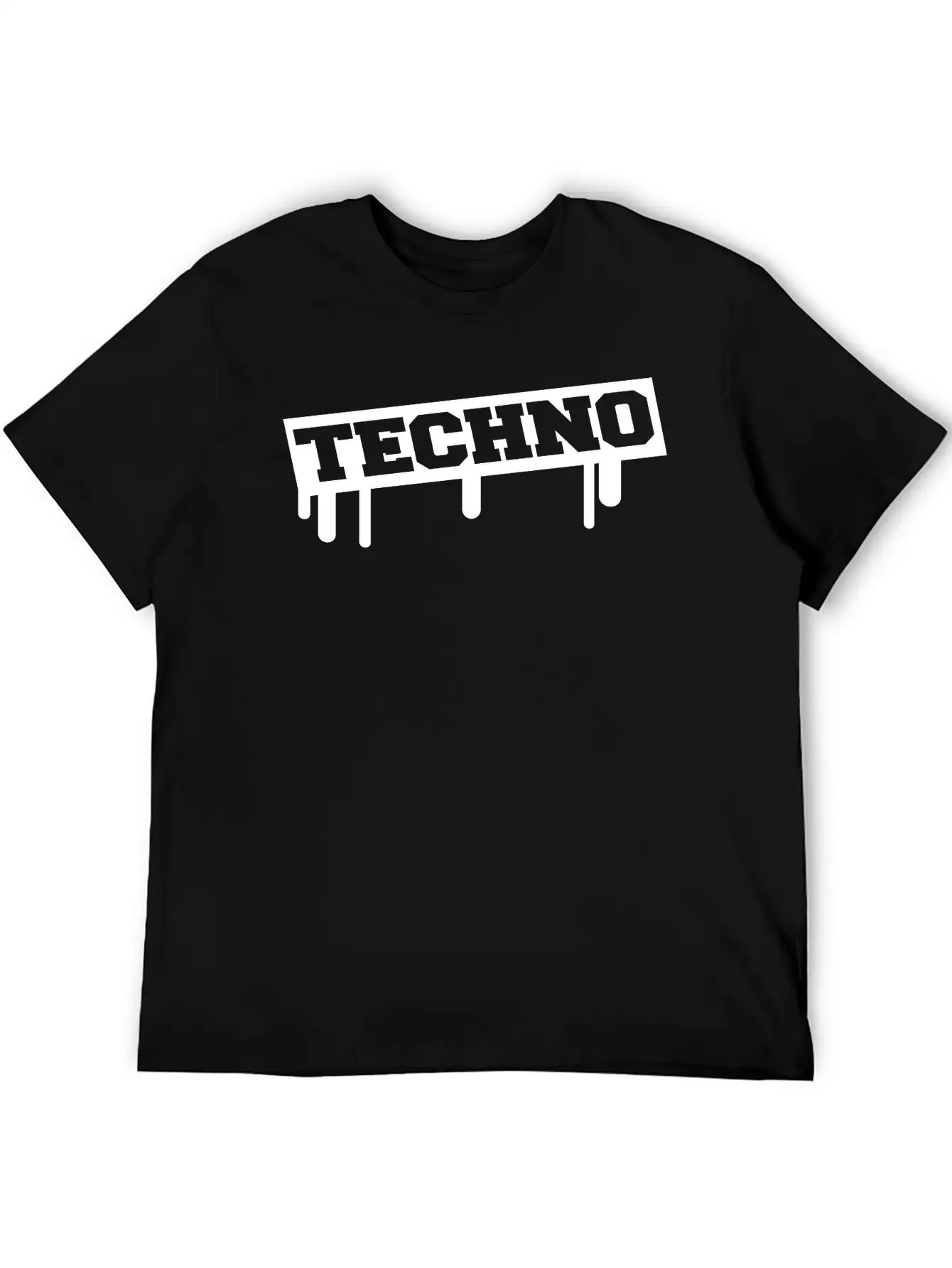 Techno Music Love Graffiti Stamp Quote Party Logo Basic Graphic T-Shirt – Daily Comfort In Soft Cotton