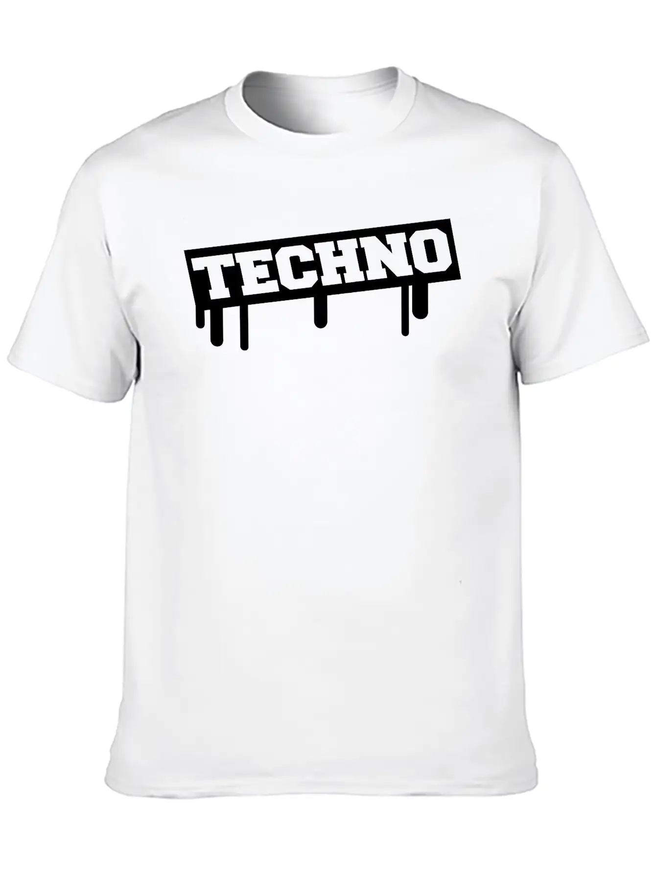 Techno Music Love Graffiti Stamp Quote Party Logo Basic Graphic T-Shirt – Daily Comfort In Soft Cotton
