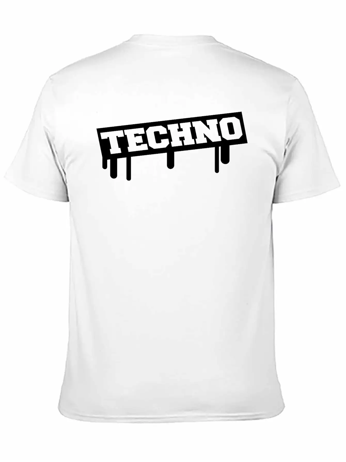 Techno Music Love Graffiti Stamp Quote Party Logo Basic Graphic T-Shirt – Daily Comfort In Soft Cotton