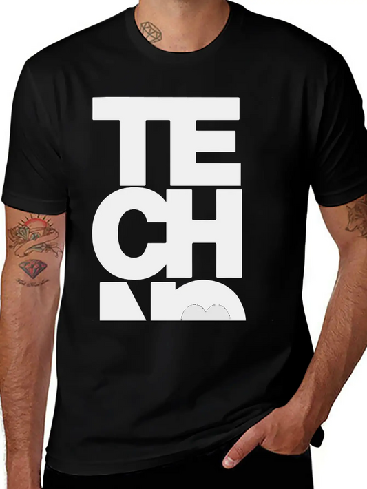 TECHNO MUSIC Unisex Short Sleeve Soft Cotton T-Shirt – Casual Everyday Wear