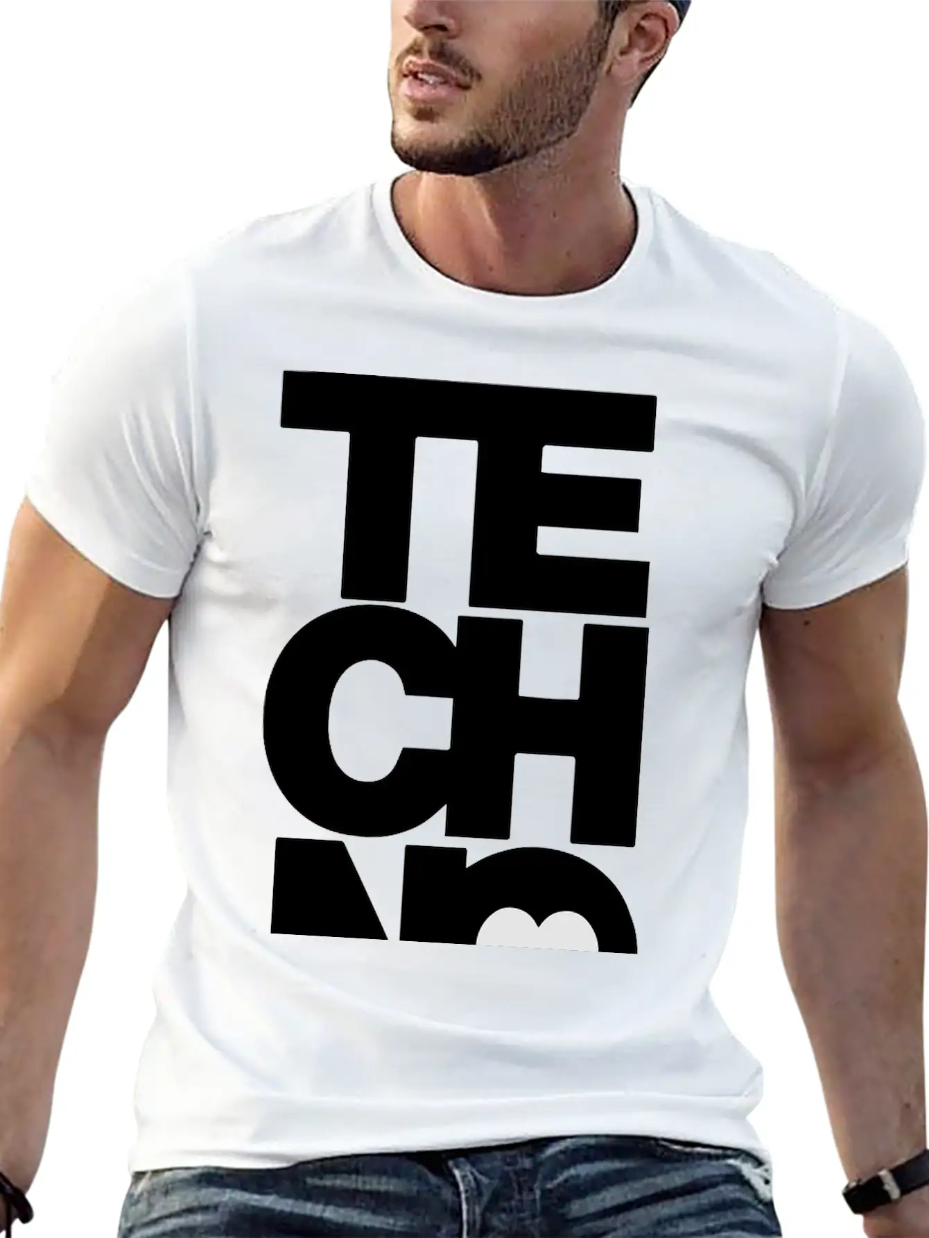TECHNO MUSIC Unisex Short Sleeve Soft Cotton T-Shirt – Casual Everyday Wear