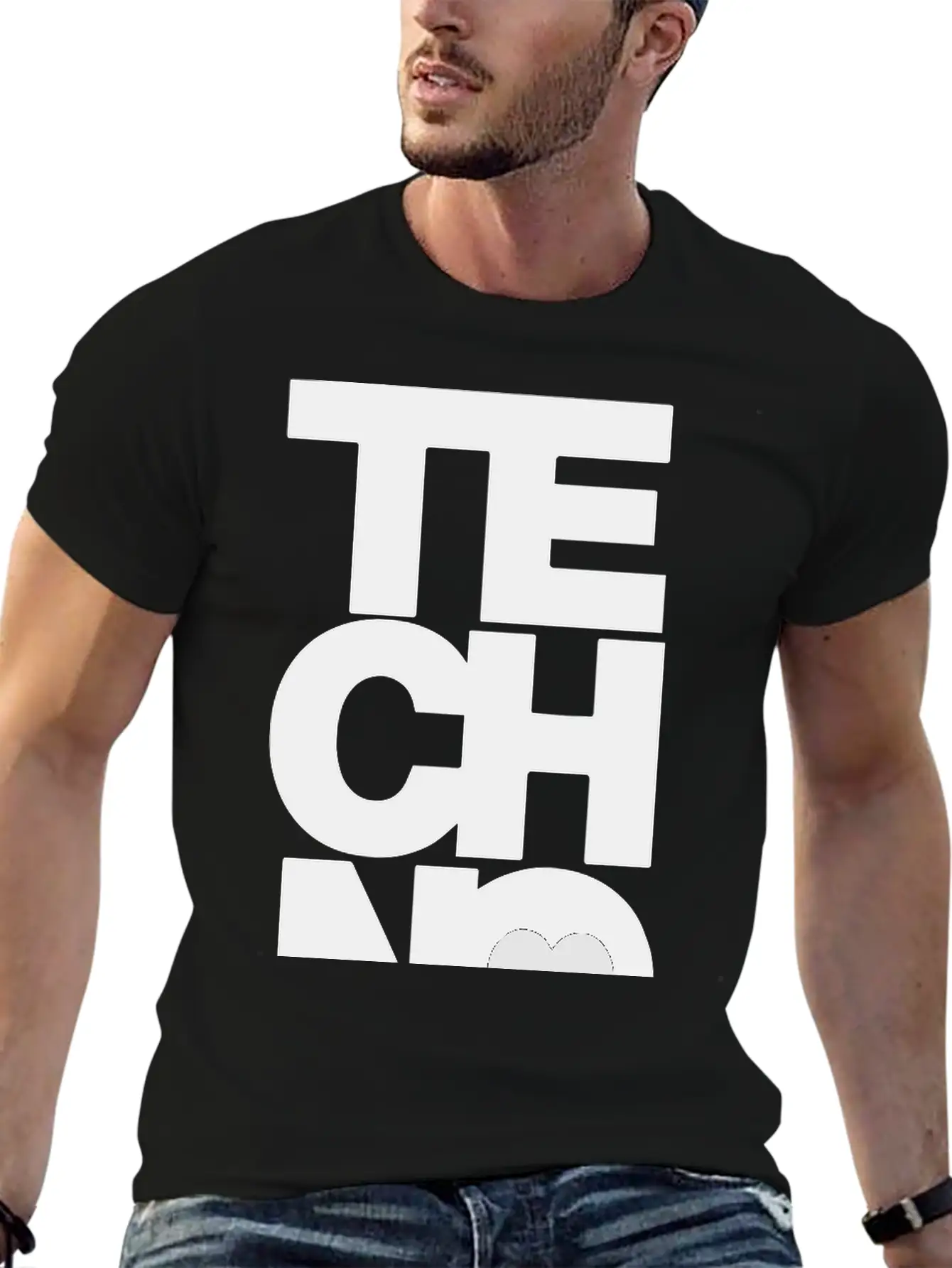 TECHNO MUSIC Unisex Short Sleeve Soft Cotton T-Shirt – Casual Everyday Wear
