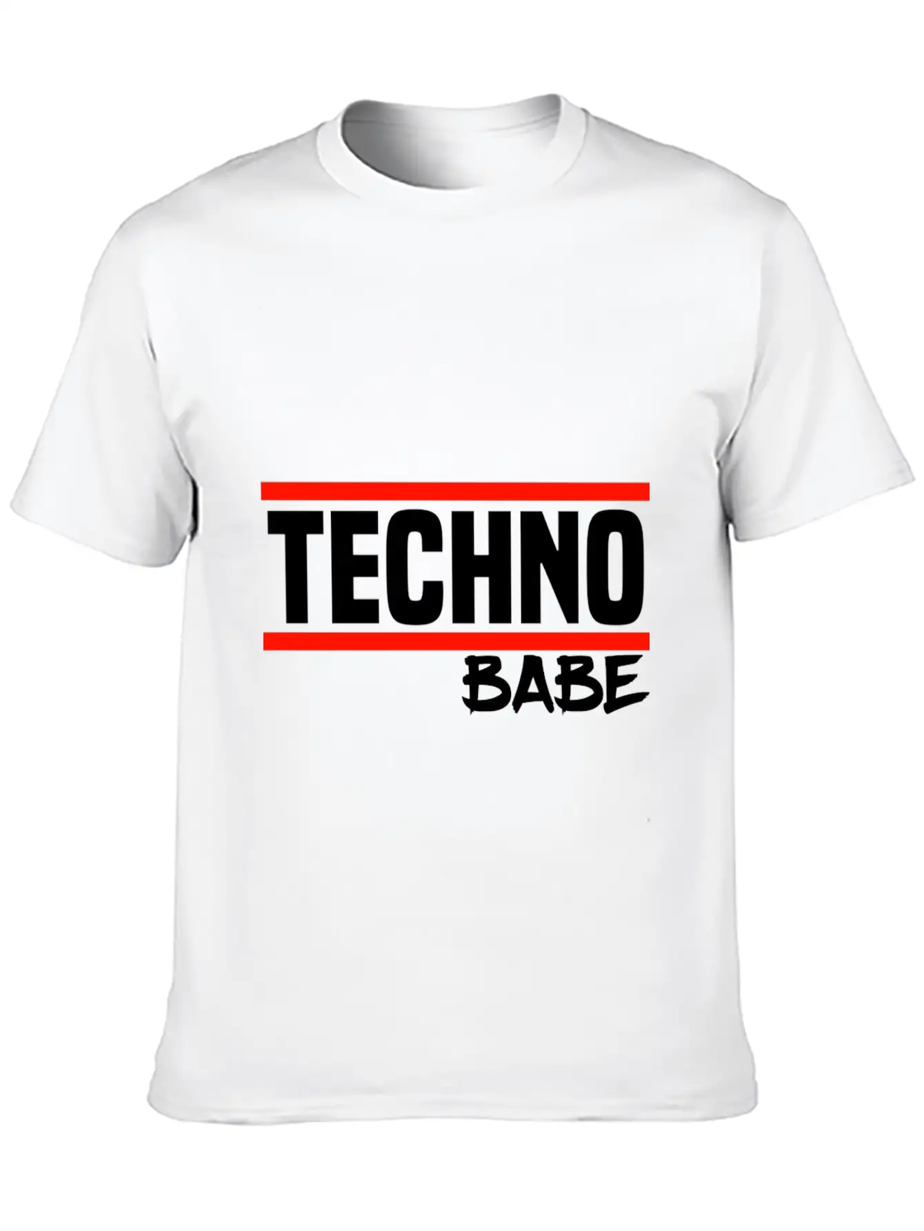Techno Techno Babe Rave Raver Techno Festival Unisex Short Sleeve Soft Cotton T-Shirt – Casual Everyday Wear