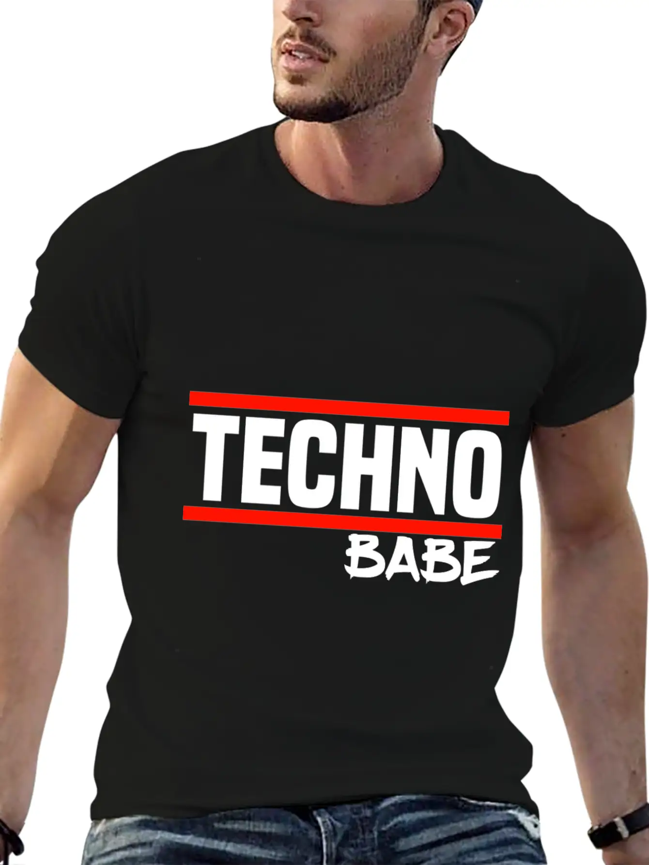 Techno Techno Babe Rave Raver Techno Festival Unisex Short Sleeve Soft Cotton T-Shirt – Casual Everyday Wear