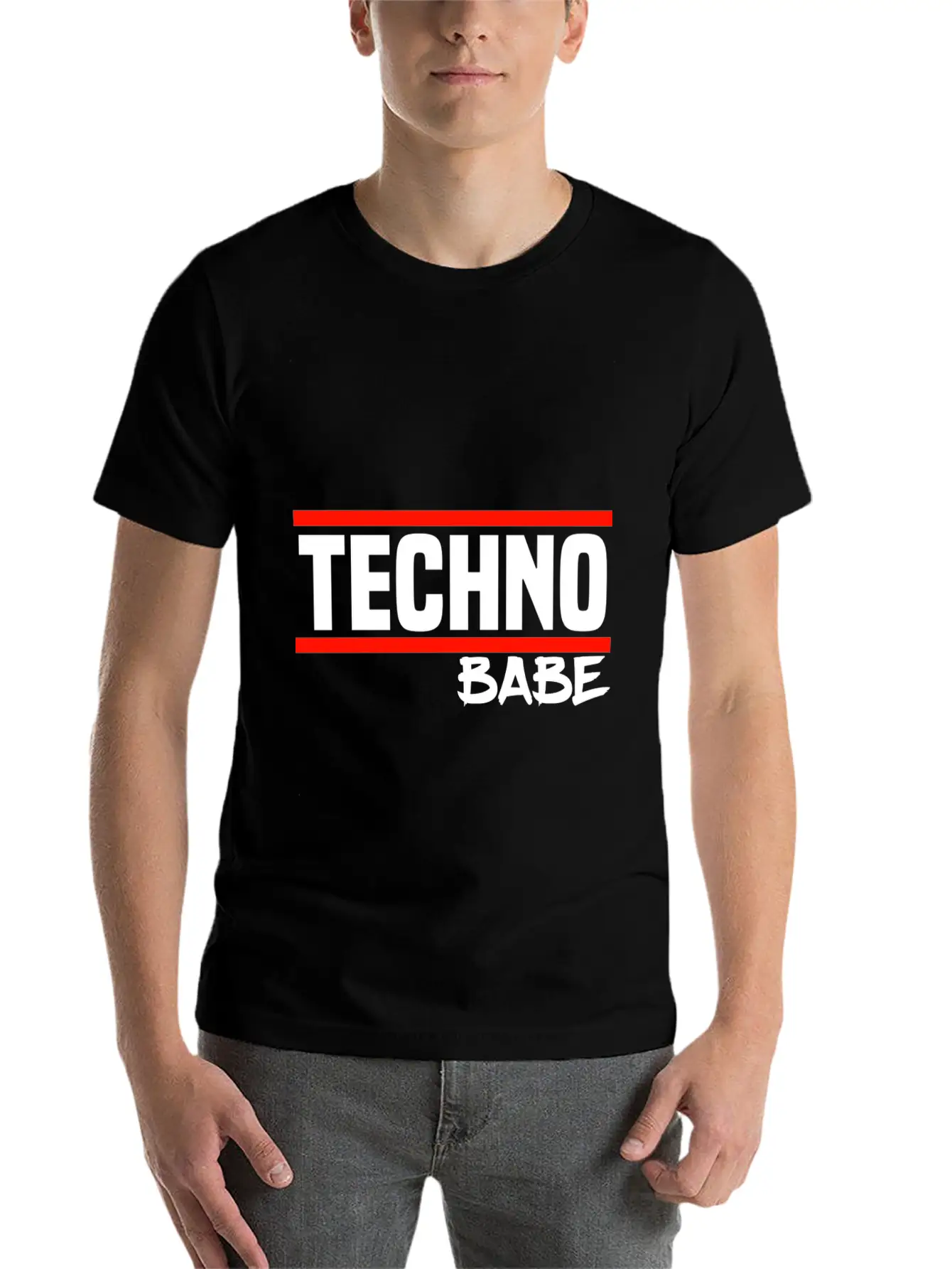 Techno Techno Babe Rave Raver Techno Festival Unisex Short Sleeve Soft Cotton T-Shirt – Casual Everyday Wear