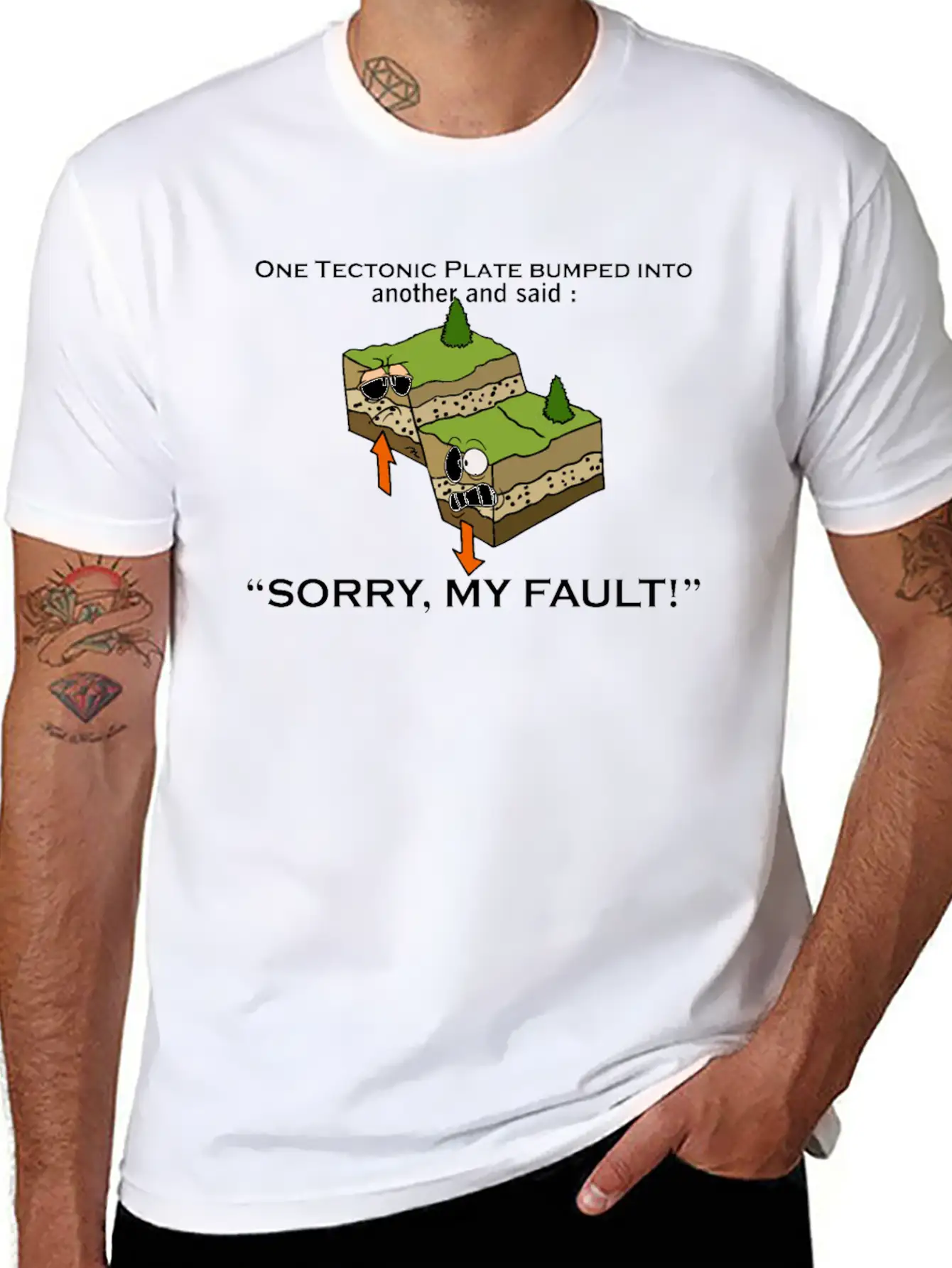 Tectonic Plate Sorry My Fault Earthquake Gift For Comfortable Minimalist Graphic Tee – Summer Style Essential