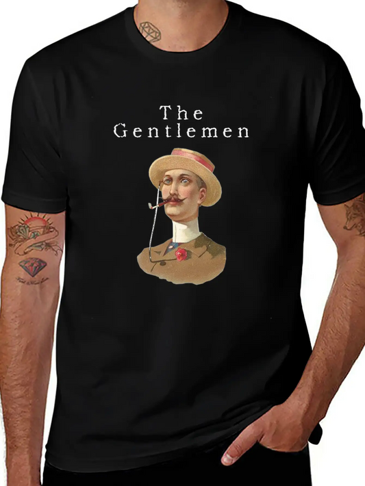 Tee Shirt Gentlemen Vintage Unisex Short Sleeve Soft Cotton T-Shirt – Casual Everyday Wear