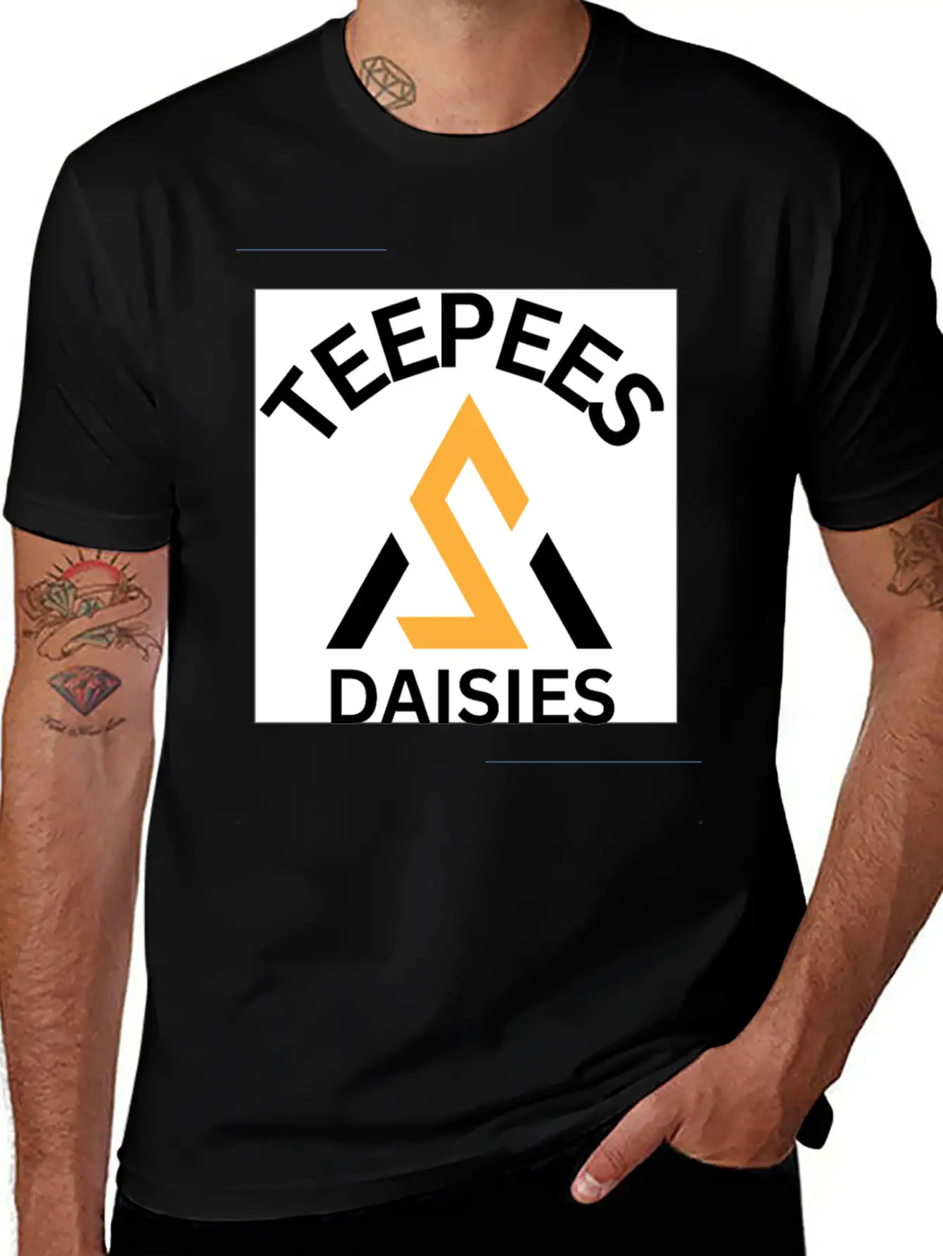 Teepees Daisies Unisex Short Sleeve Soft Cotton T-Shirt – Casual Everyday Wear
