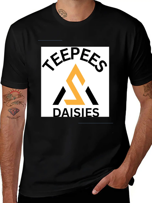 Teepees Daisies Unisex Short Sleeve Soft Cotton T-Shirt – Casual Everyday Wear