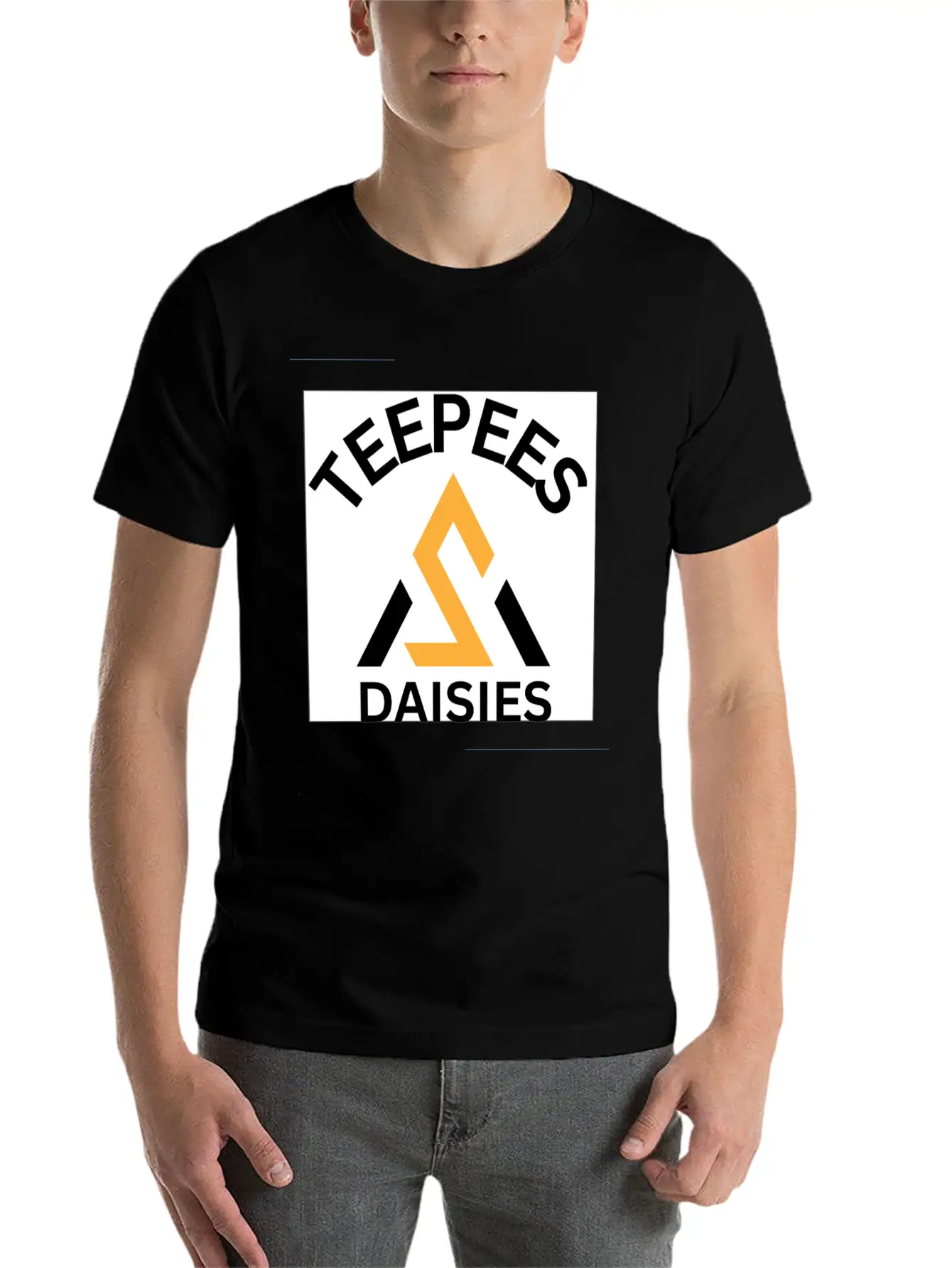 Teepees Daisies Unisex Short Sleeve Soft Cotton T-Shirt – Casual Everyday Wear