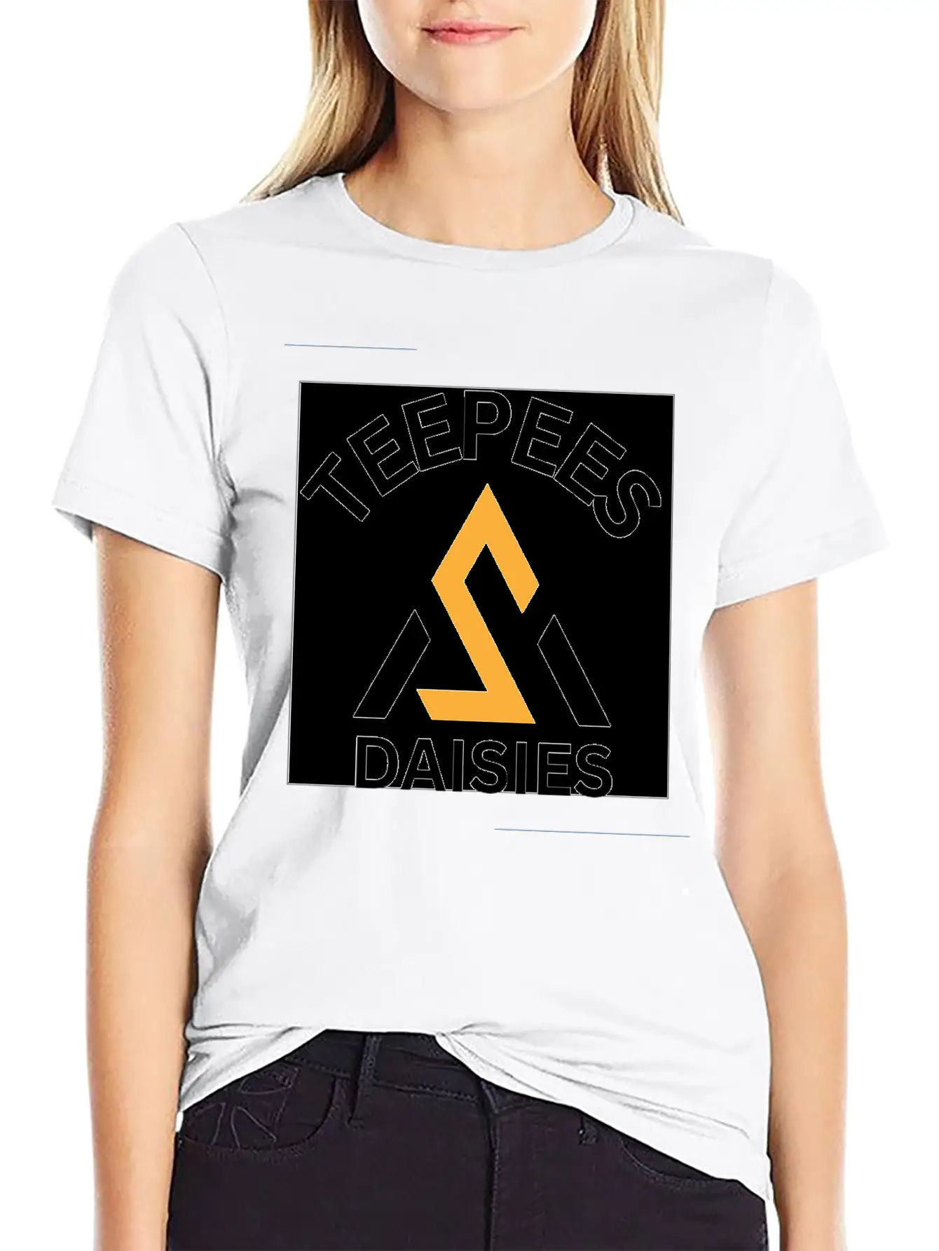 Teepees Daisies Unisex Short Sleeve Soft Cotton T-Shirt – Casual Everyday Wear