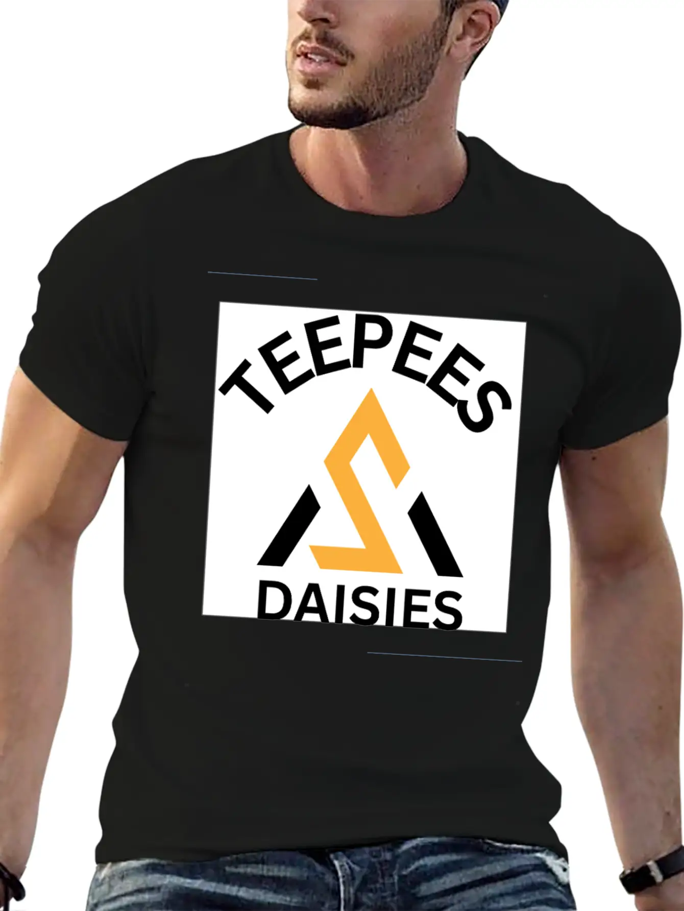 Teepees Daisies Unisex Short Sleeve Soft Cotton T-Shirt – Casual Everyday Wear