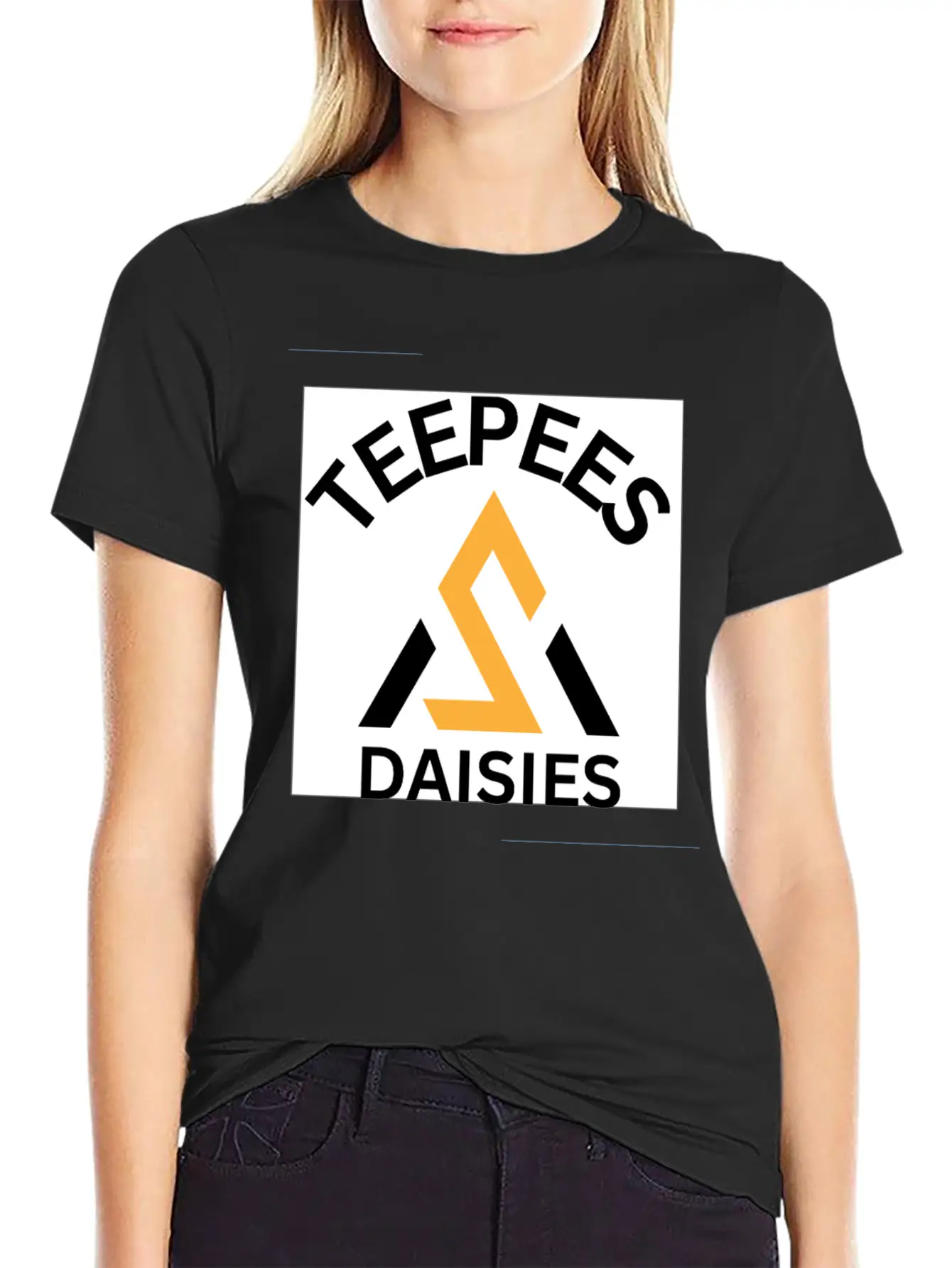 Teepees Daisies Unisex Short Sleeve Soft Cotton T-Shirt – Casual Everyday Wear