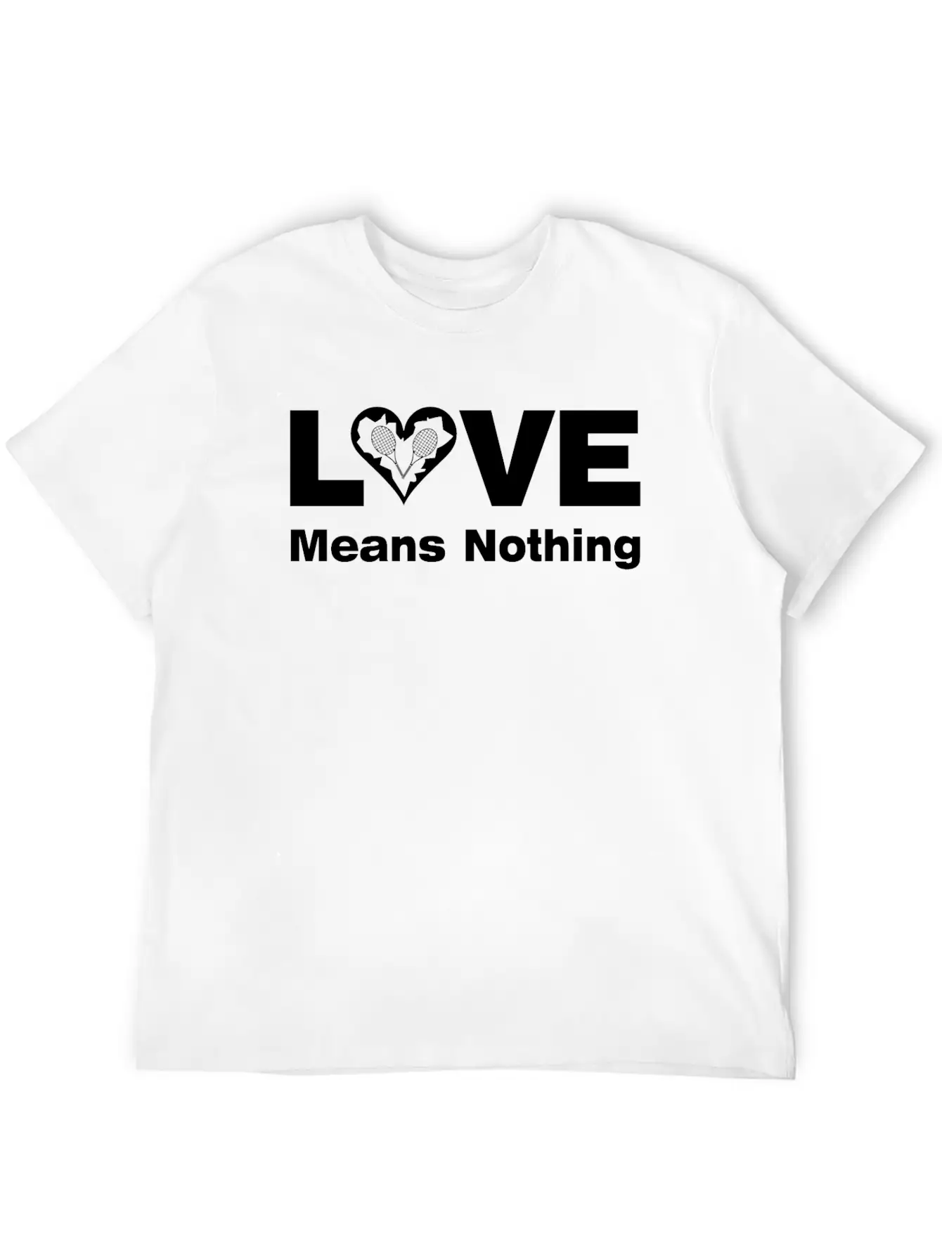 Tennis Love White Text Basic Graphic T-Shirt – Daily Comfort In Soft Cotton