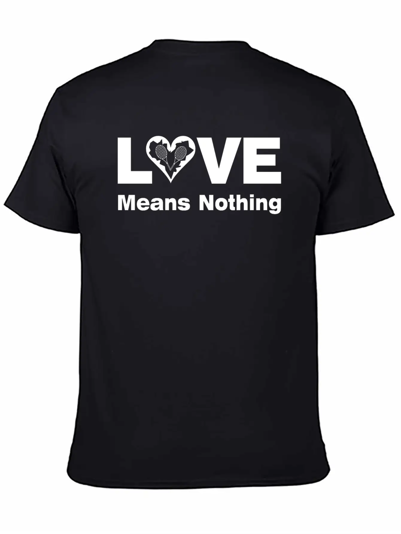 Tennis Love White Text Basic Graphic T-Shirt – Daily Comfort In Soft Cotton