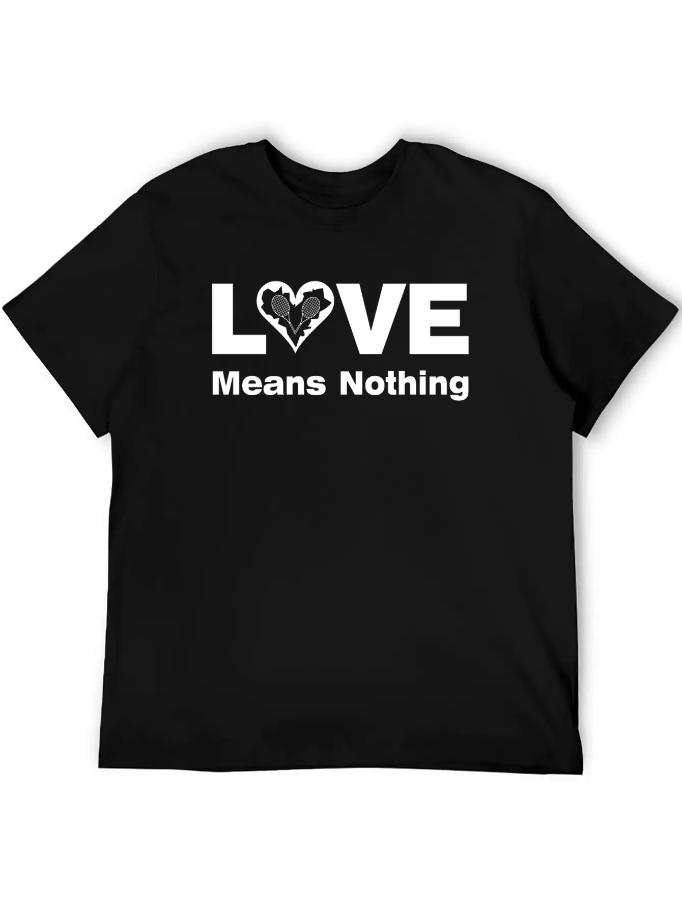 Tennis Love White Text Basic Graphic T-Shirt – Daily Comfort In Soft Cotton