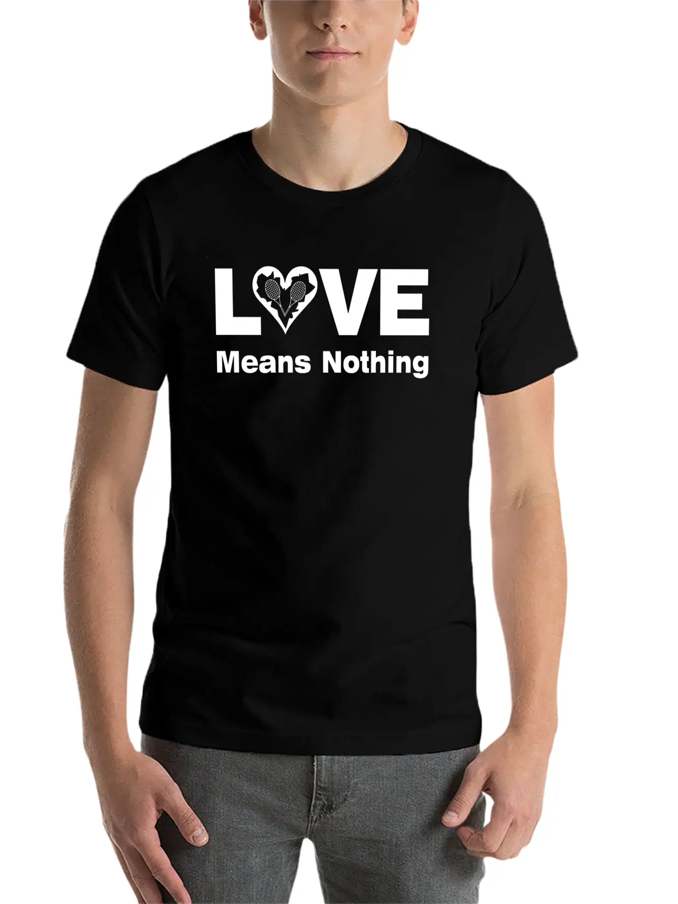 Tennis Love White Text Basic Graphic T-Shirt – Daily Comfort In Soft Cotton