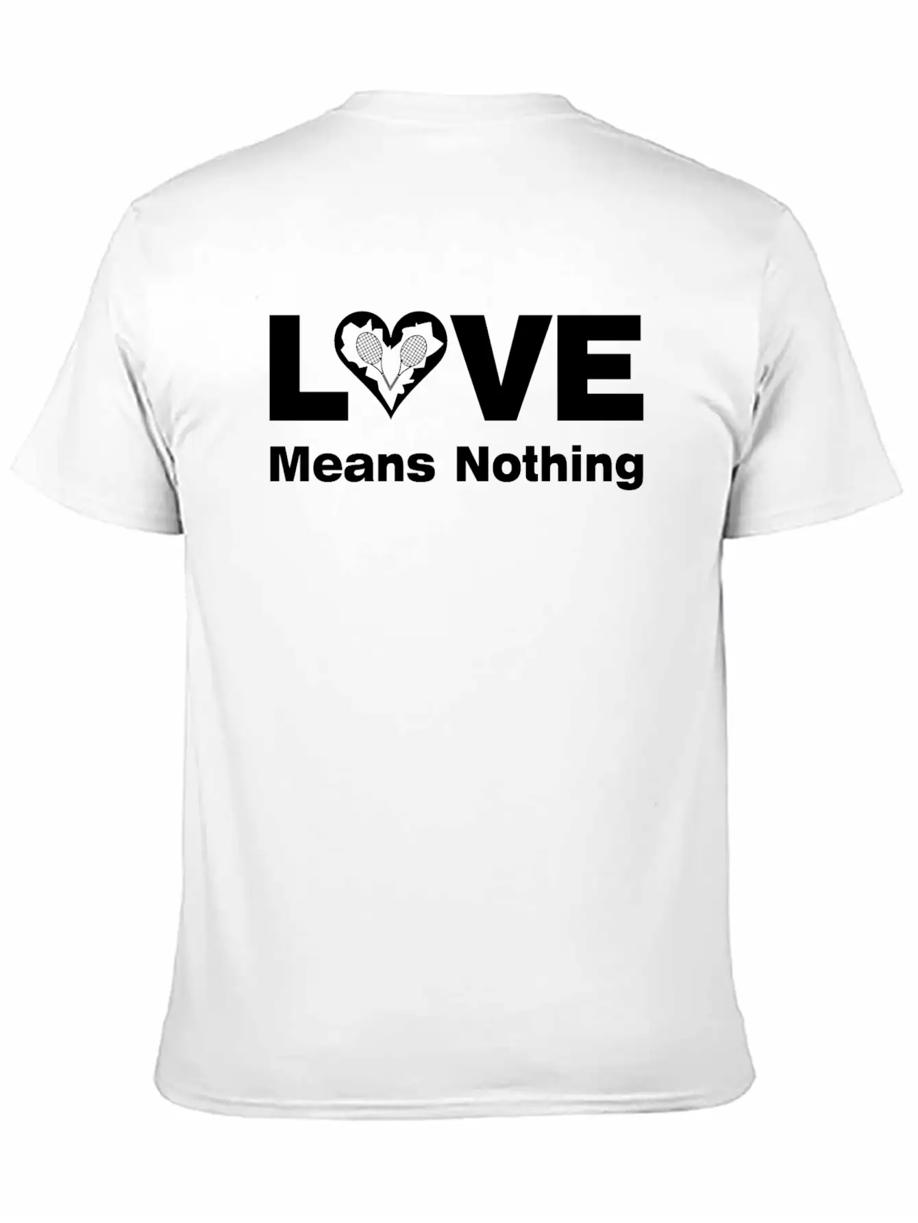 Tennis Love White Text Basic Graphic T-Shirt – Daily Comfort In Soft Cotton