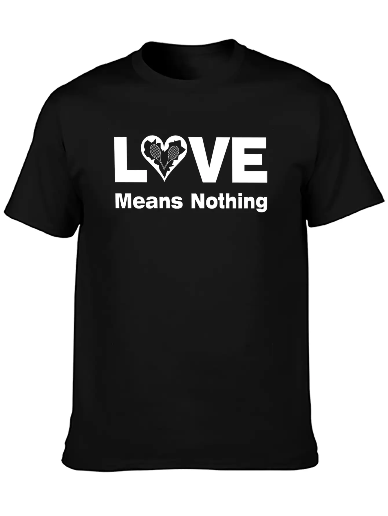 Tennis Love White Text Basic Graphic T-Shirt – Daily Comfort In Soft Cotton