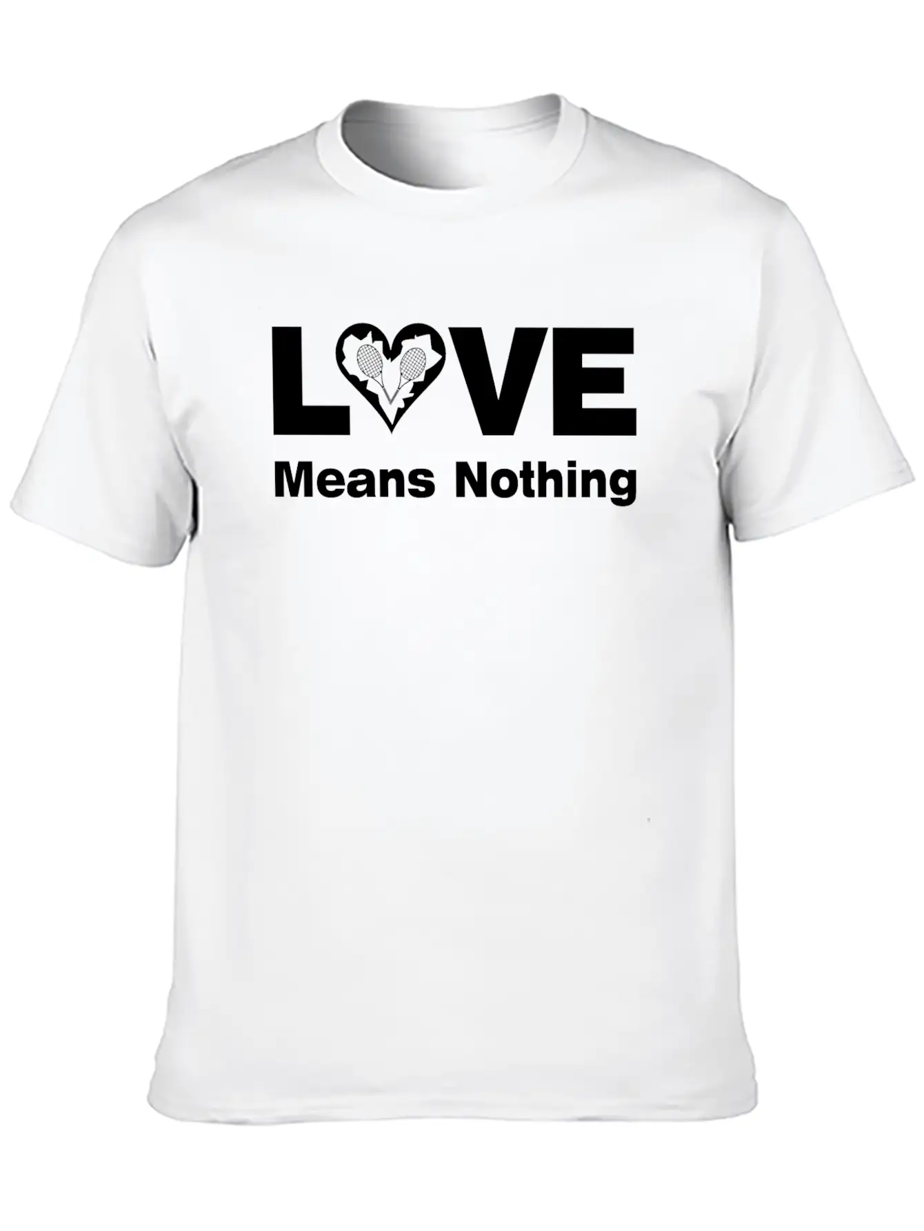 Tennis Love White Text Basic Graphic T-Shirt – Daily Comfort In Soft Cotton