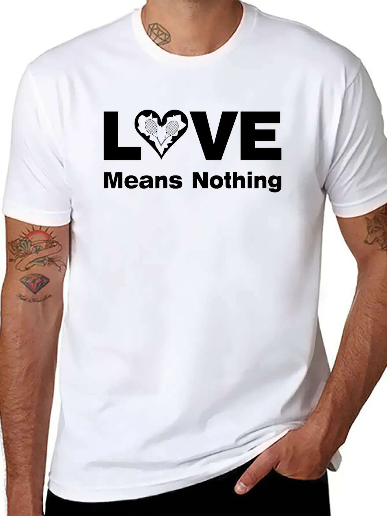 Tennis Love White Text Basic Graphic T-Shirt – Daily Comfort In Soft Cotton
