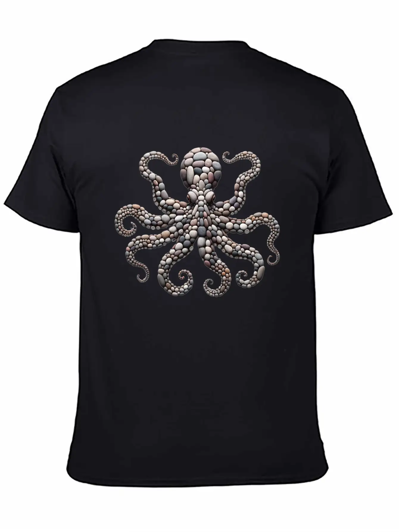 Tentacle Embrace - Octopus Pebble Mosaic Timeless Short Sleeve Tee – Comfy And Minimalist Design
