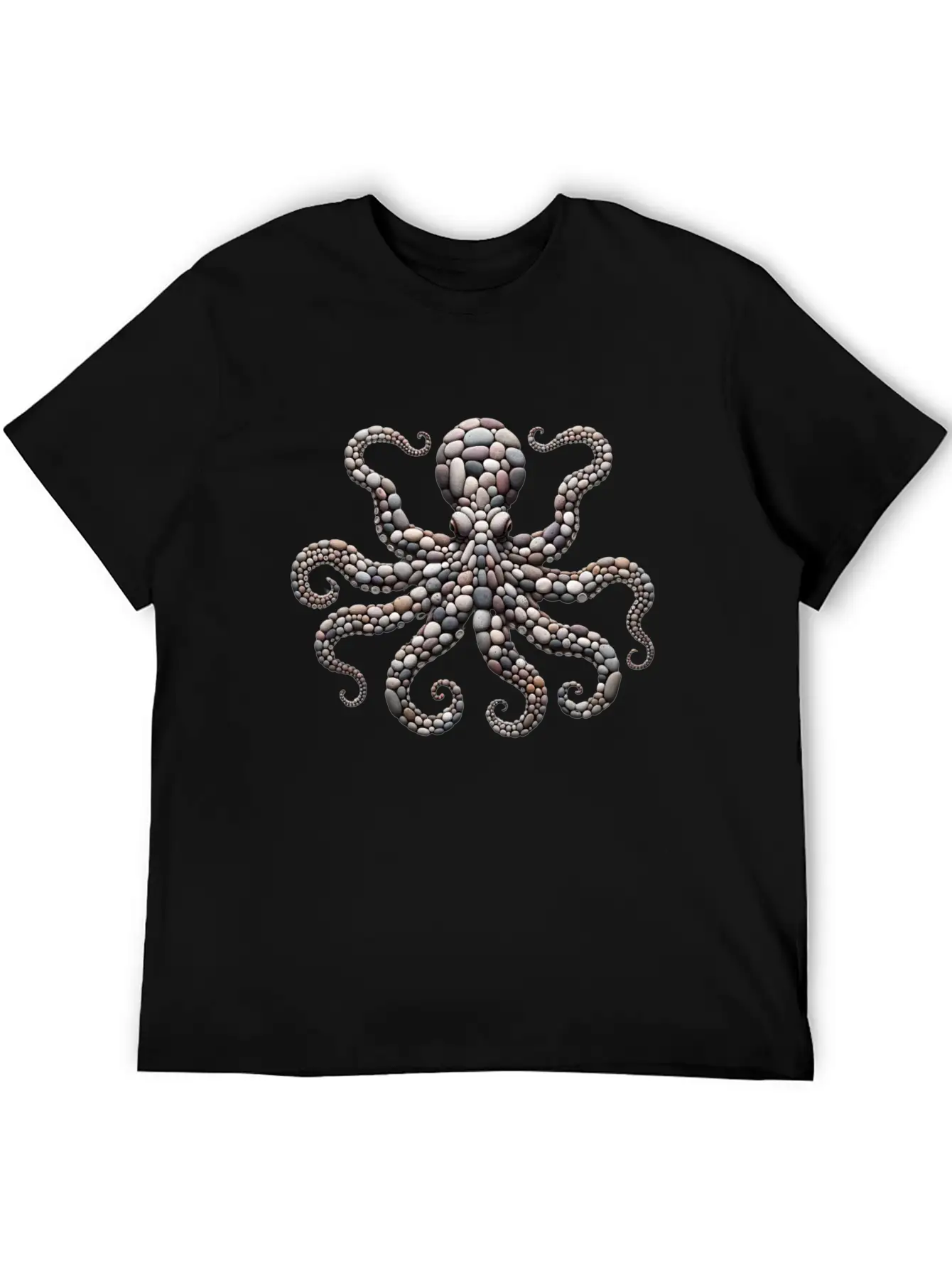 Tentacle Embrace - Octopus Pebble Mosaic Timeless Short Sleeve Tee – Comfy And Minimalist Design