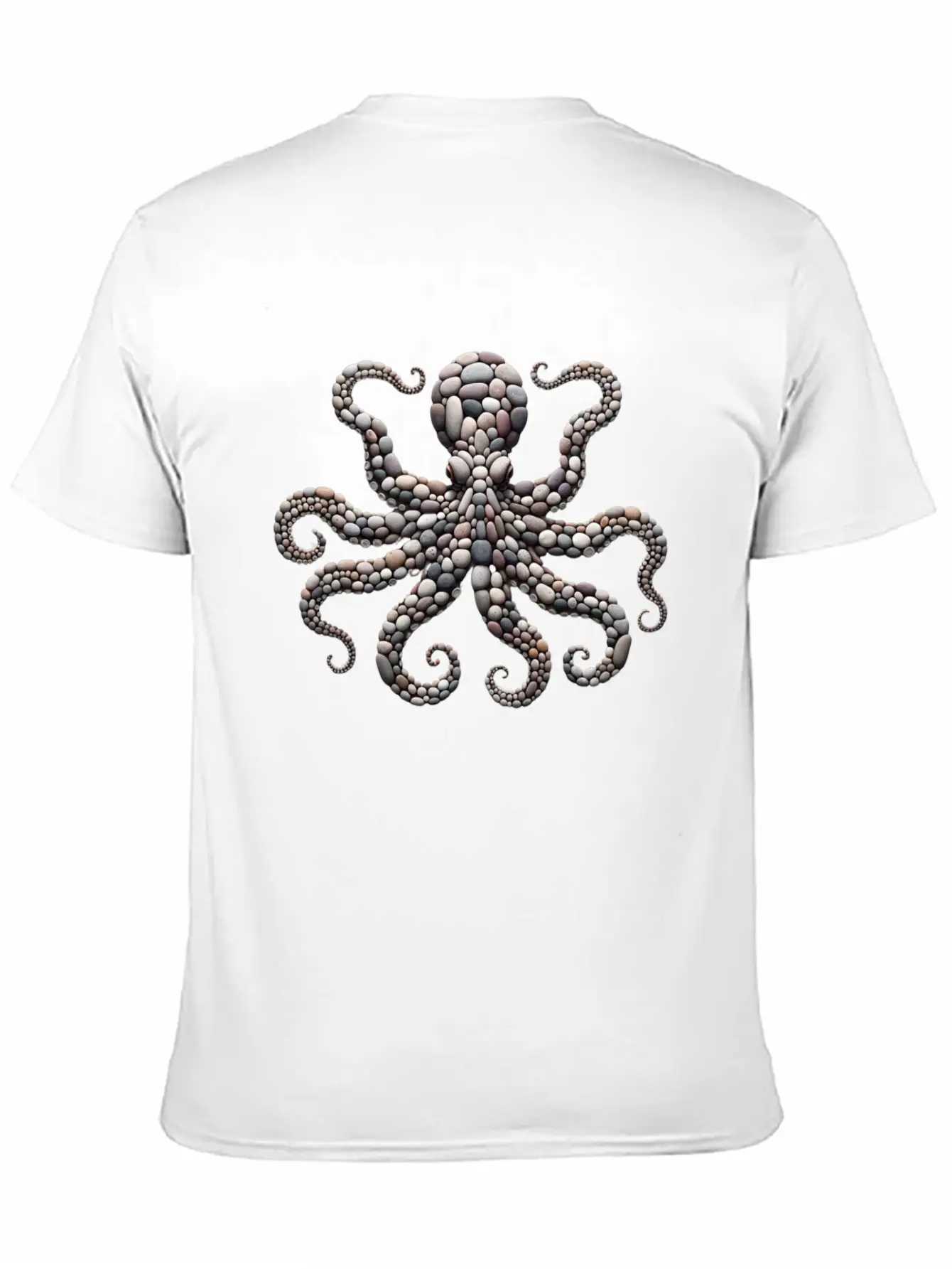 Tentacle Embrace - Octopus Pebble Mosaic Timeless Short Sleeve Tee – Comfy And Minimalist Design
