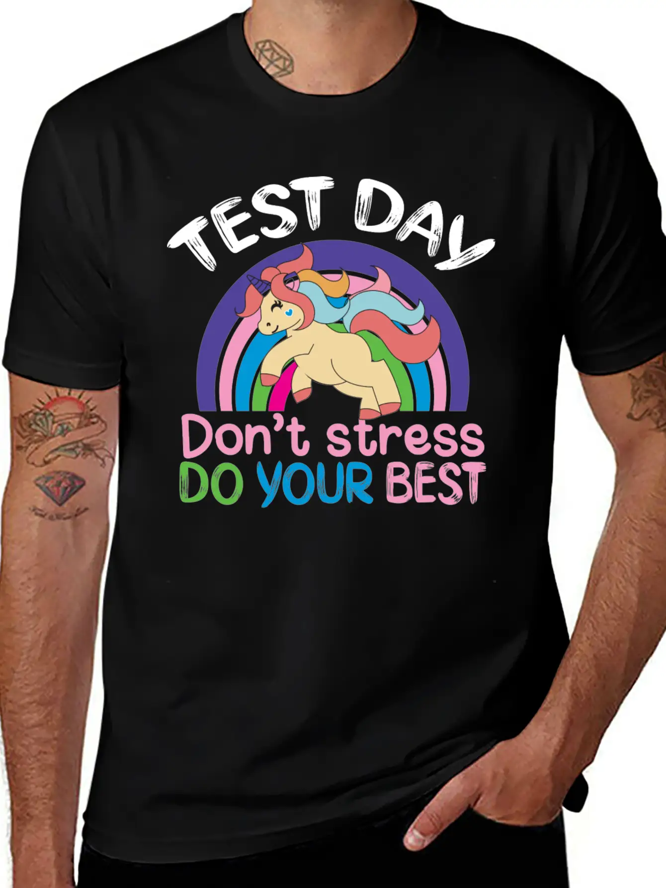 Test Day Don T Stress Do Your Best Stylish Everyday T-Shirt – Unisex Basic Cotton Tee