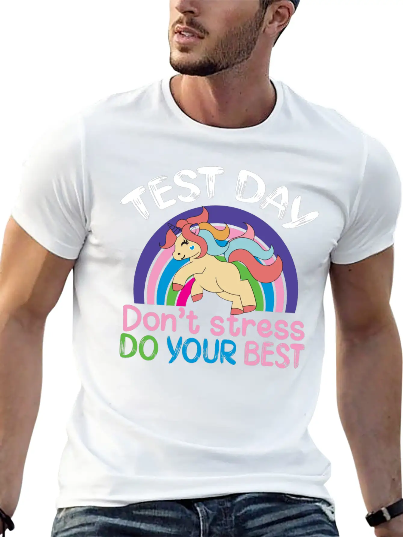 Test Day Don T Stress Do Your Best Stylish Everyday T-Shirt – Unisex Basic Cotton Tee