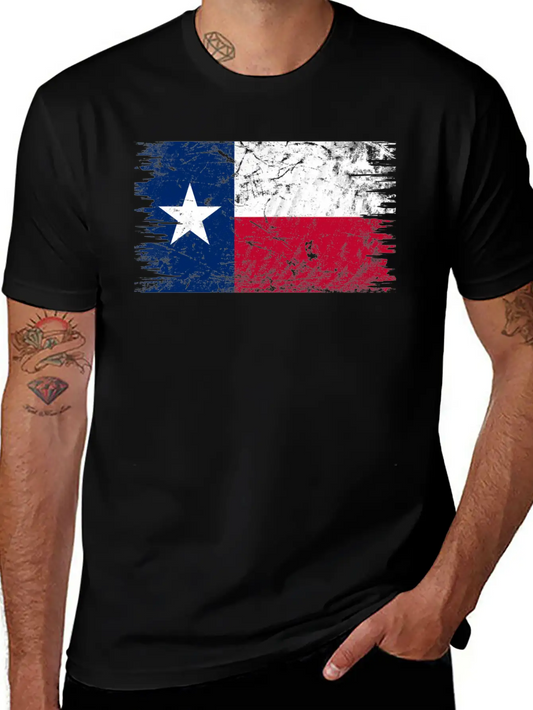 Texas Distressed State Flag Timeless Short Sleeve Tee – Comfy And Minimalist Design