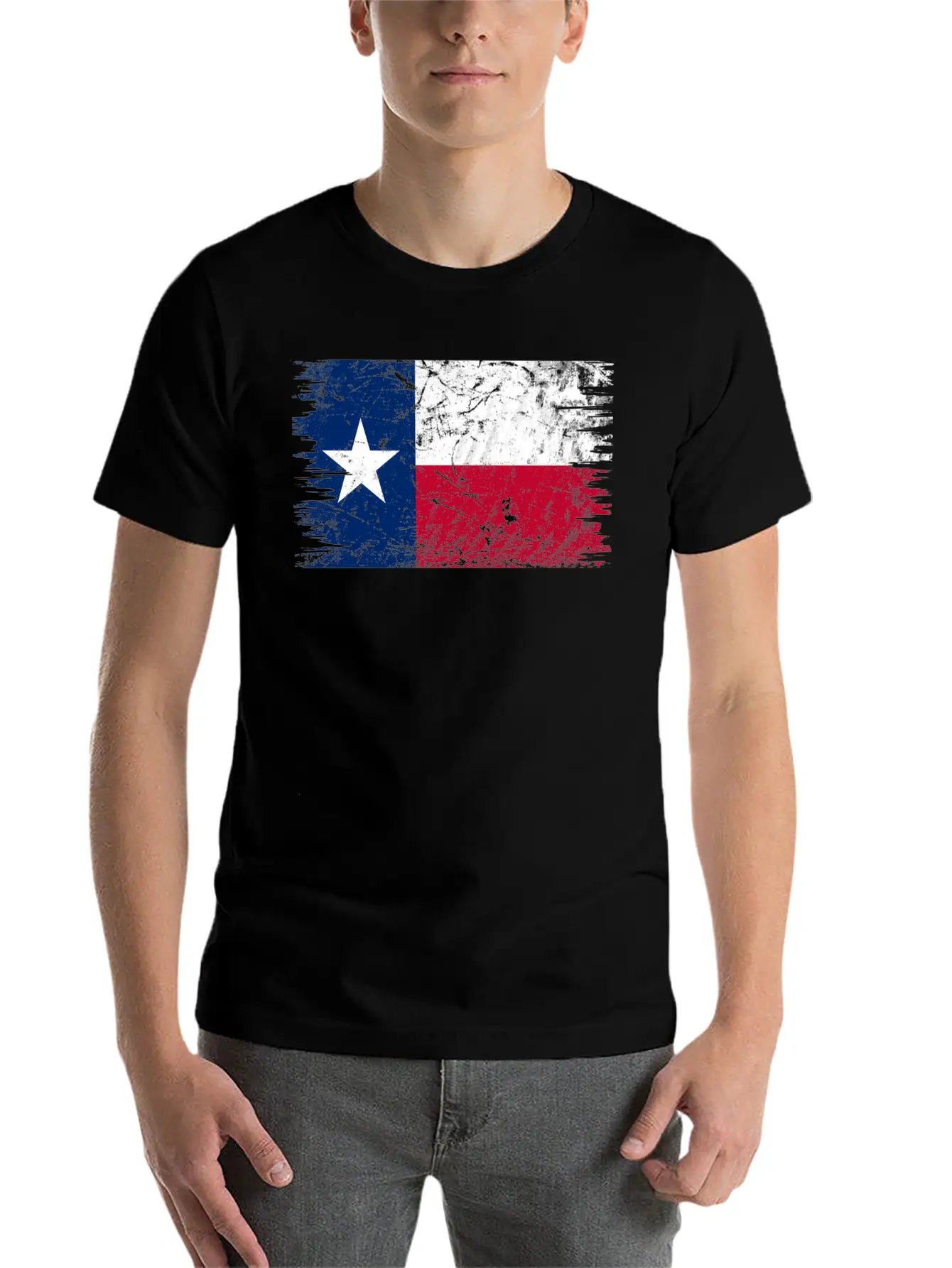 Texas Distressed State Flag Timeless Short Sleeve Tee – Comfy And Minimalist Design