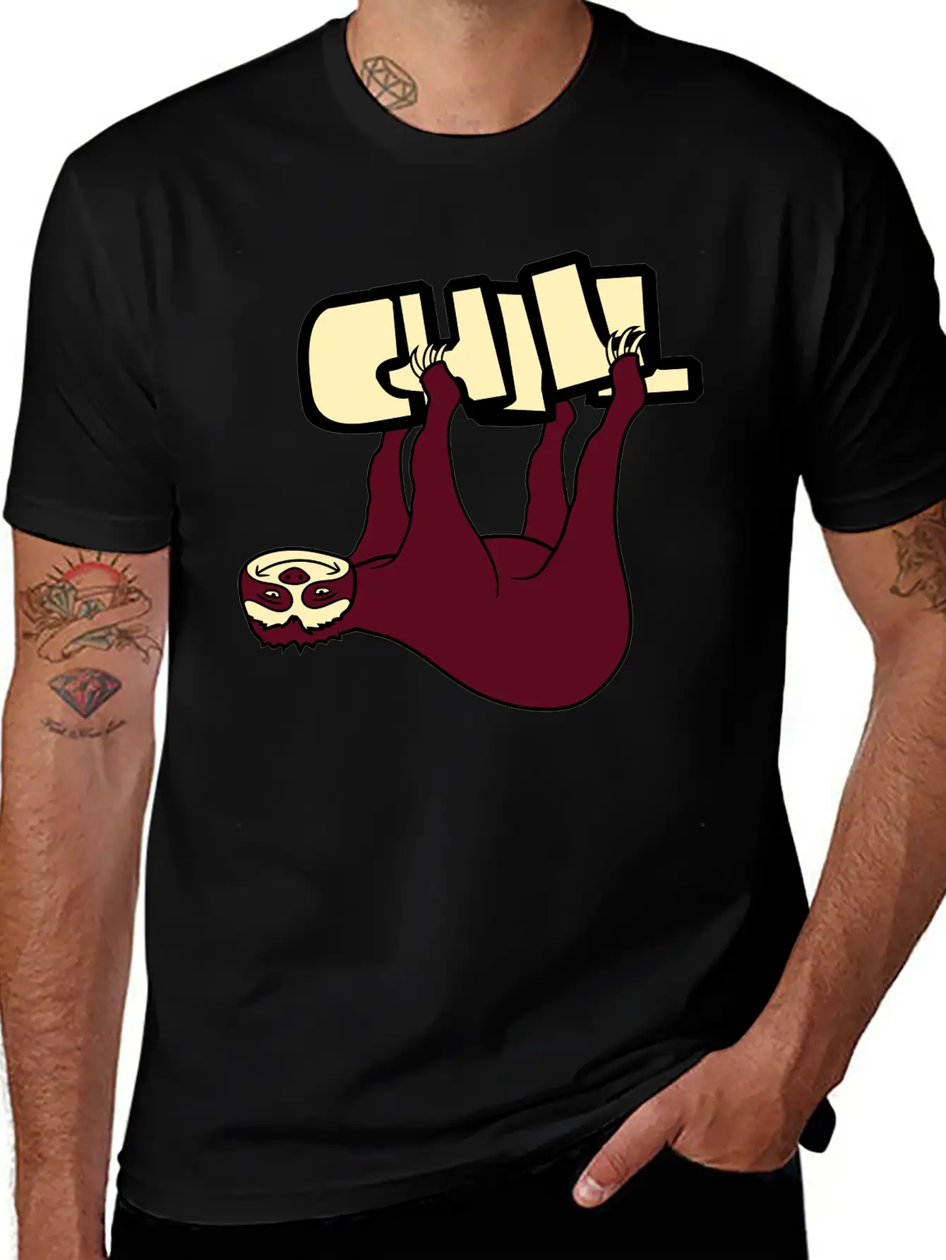 Text Chill Sloth Relax Tired Chill Hang Sleep Lazy Comfortable Minimalist Graphic Tee – Summer Style Essential