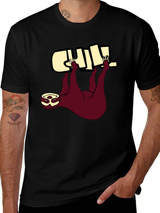 Text Chill Sloth Relax Tired Chill Hang Sleep Lazy Comfortable Minimalist Graphic Tee – Summer Style Essential