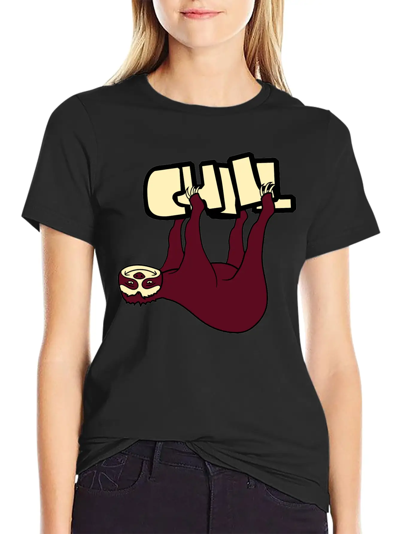 Text Chill Sloth Relax Tired Chill Hang Sleep Lazy Comfortable Minimalist Graphic Tee – Summer Style Essential