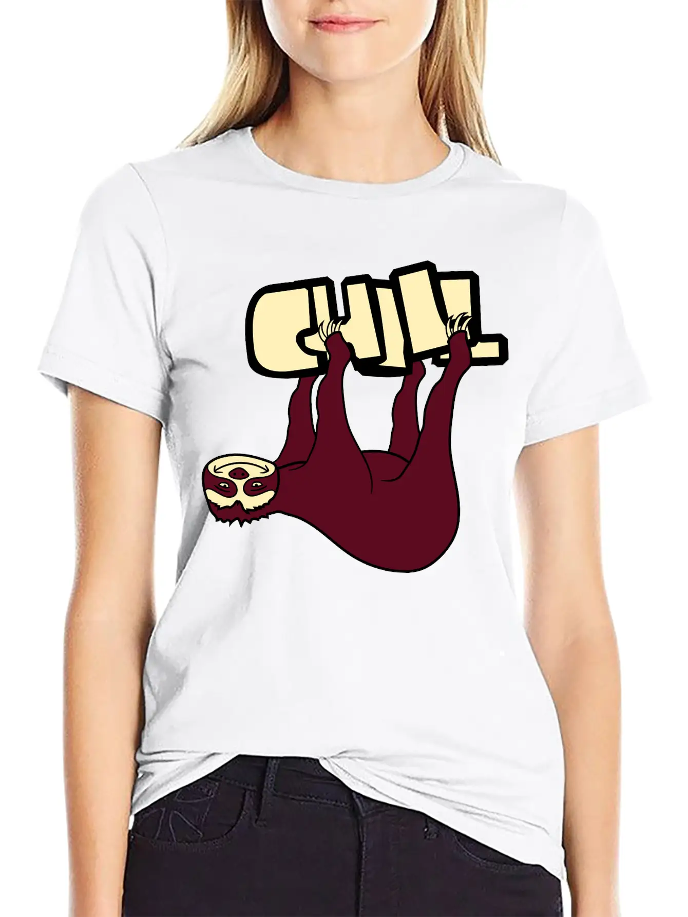 Text Chill Sloth Relax Tired Chill Hang Sleep Lazy Comfortable Minimalist Graphic Tee – Summer Style Essential
