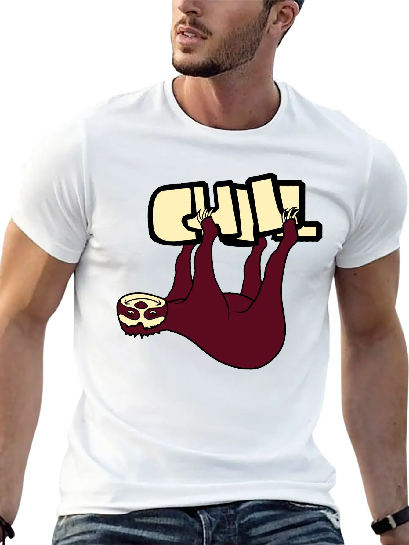 Text Chill Sloth Relax Tired Chill Hang Sleep Lazy Comfortable Minimalist Graphic Tee – Summer Style Essential