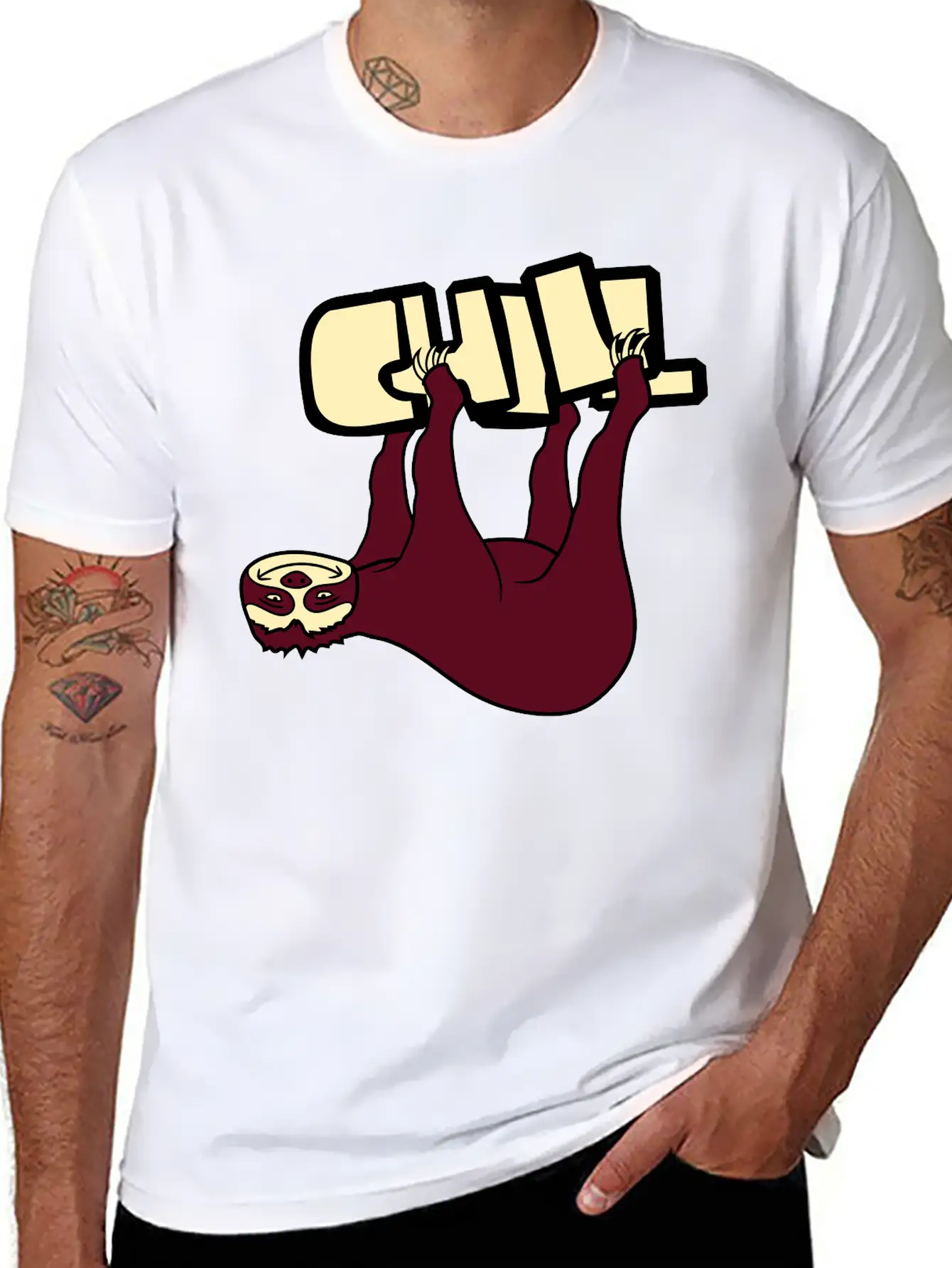 Text Chill Sloth Relax Tired Chill Hang Sleep Lazy Comfortable Minimalist Graphic Tee – Summer Style Essential