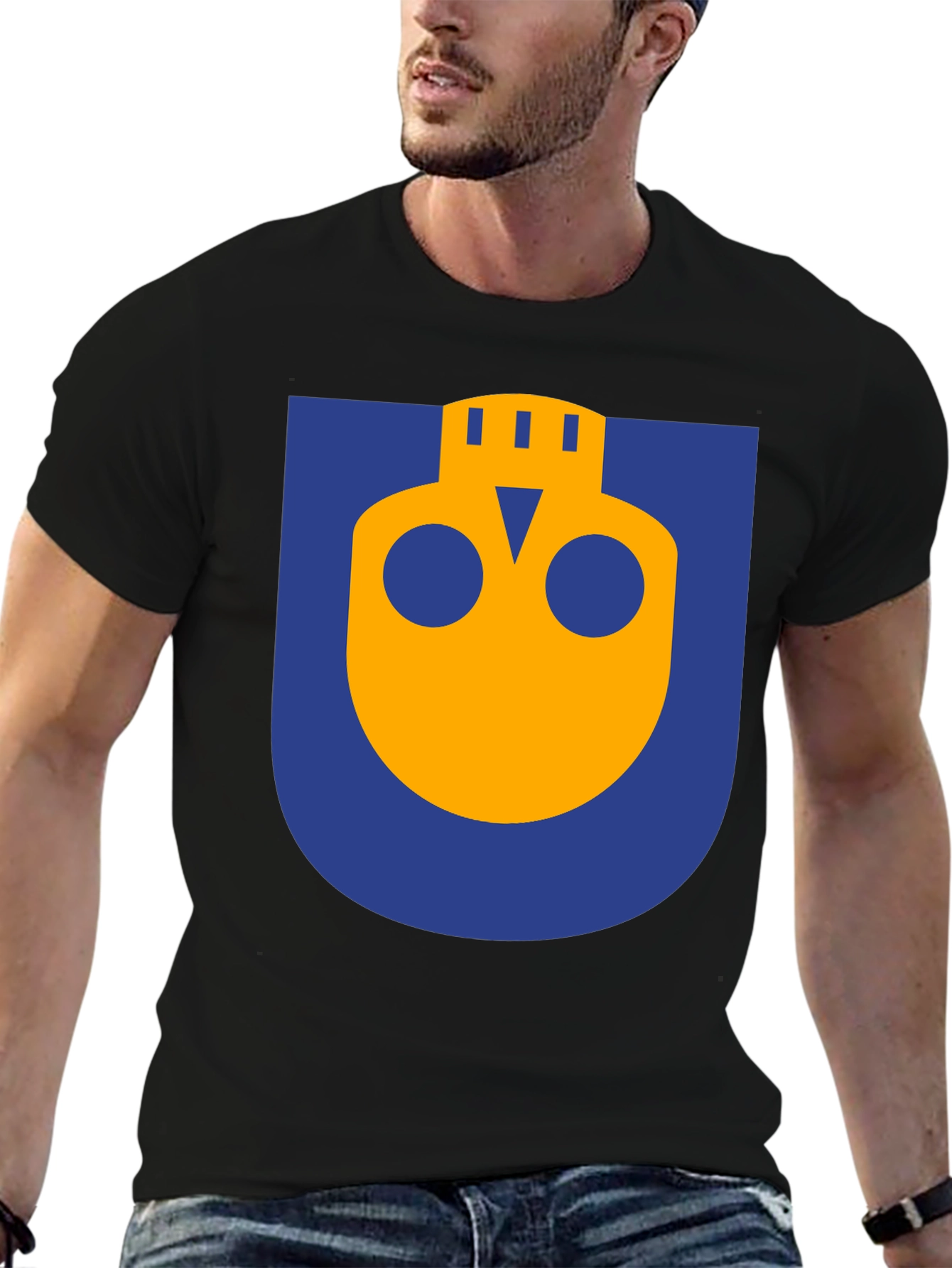 Abstract Graphic Print T-Shirt - Black
