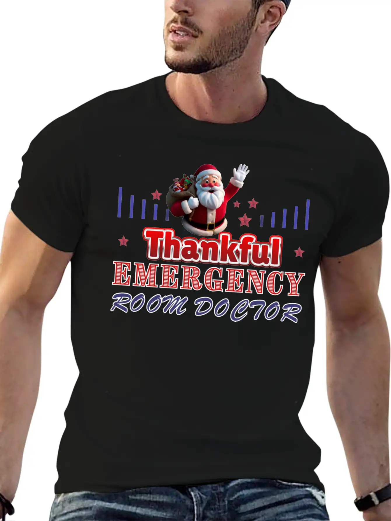 Thankful Emergency Room Doctor Grateful Design Basic Graphic T-Shirt – Daily Comfort In Soft Cotton
