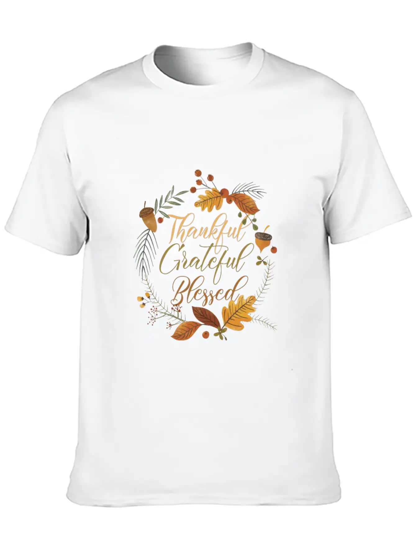 Thankful Grateful Blessed Comfortable Minimalist Graphic Tee – Summer Style Essential