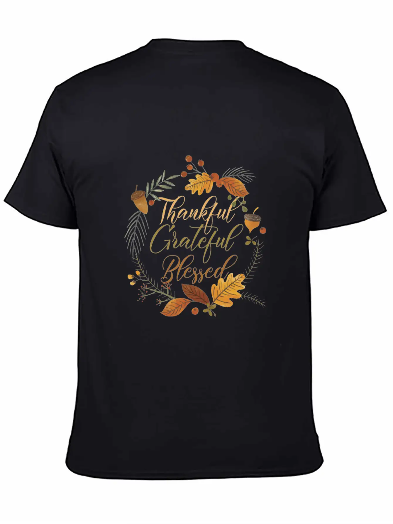 Thankful Grateful Blessed Comfortable Minimalist Graphic Tee – Summer Style Essential