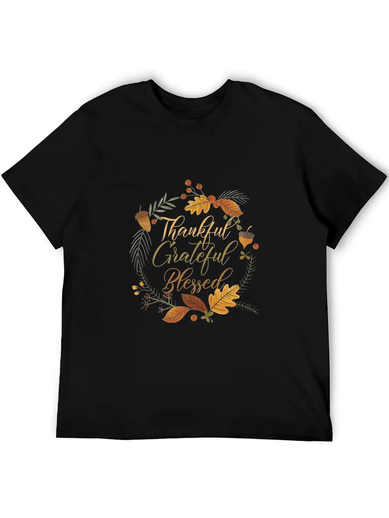 Thankful Grateful Blessed Comfortable Minimalist Graphic Tee – Summer Style Essential