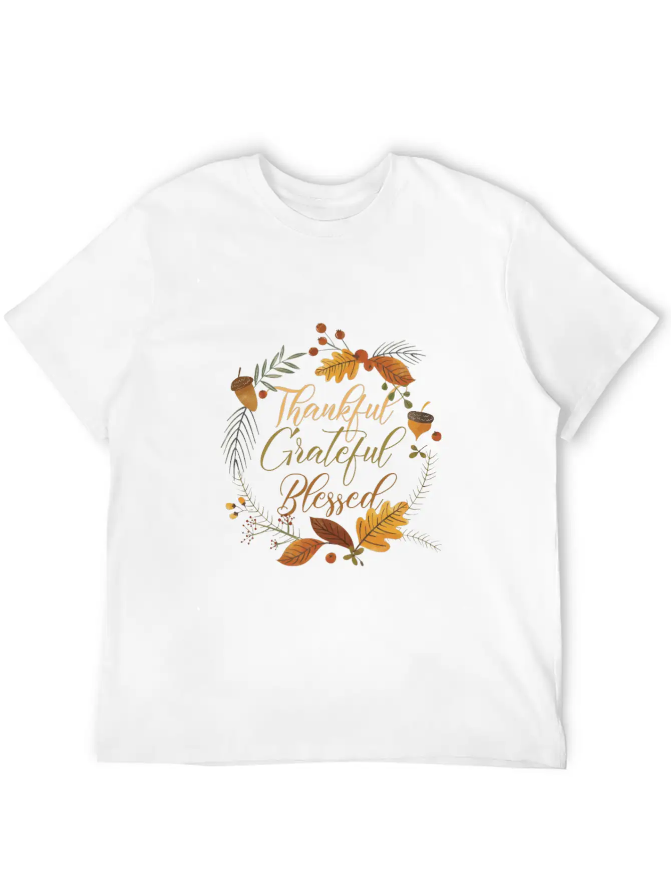 Thankful Grateful Blessed Comfortable Minimalist Graphic Tee – Summer Style Essential