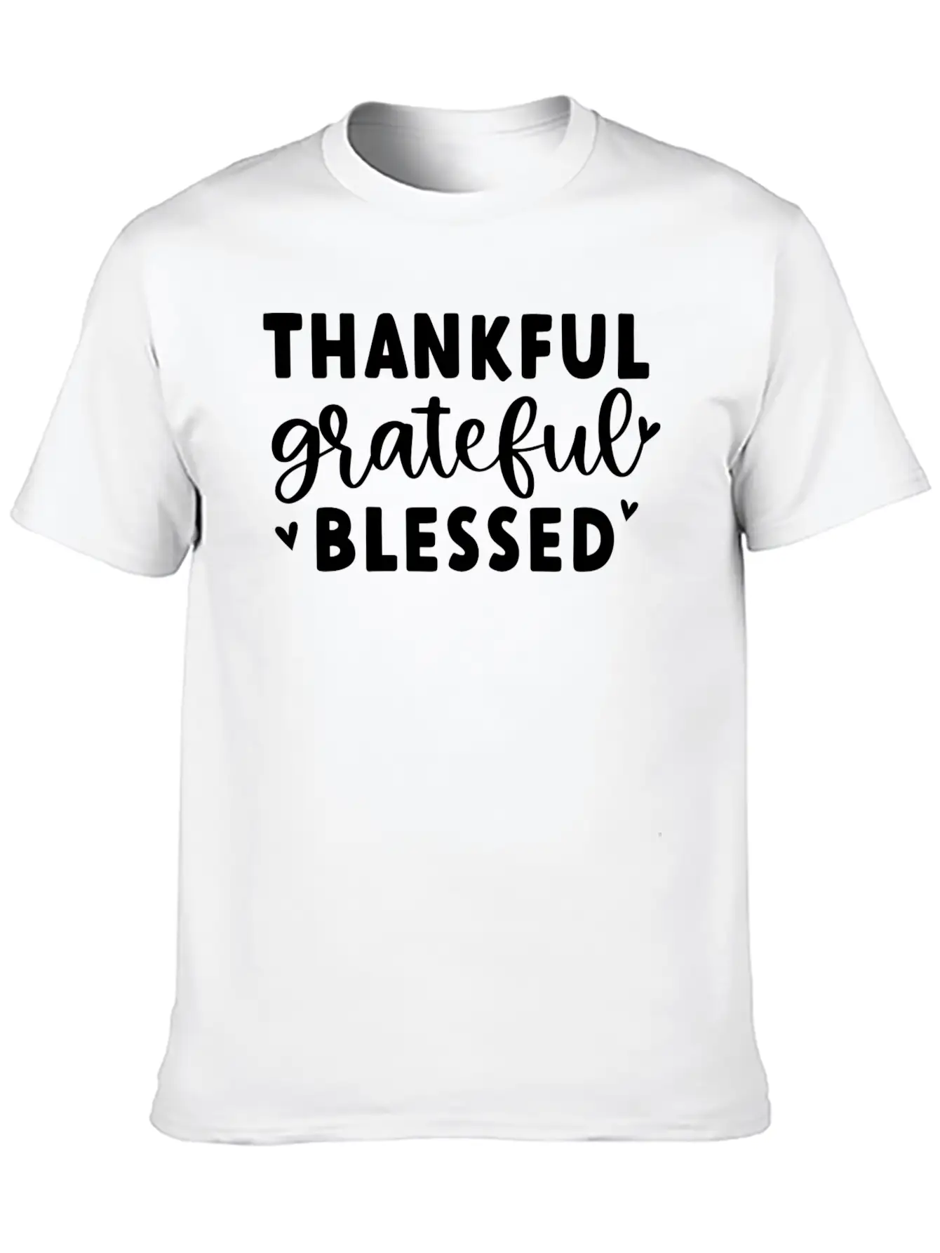 Thankful Grateful Blessed Unisex Short Sleeve Soft Cotton T-Shirt – Casual Everyday Wear