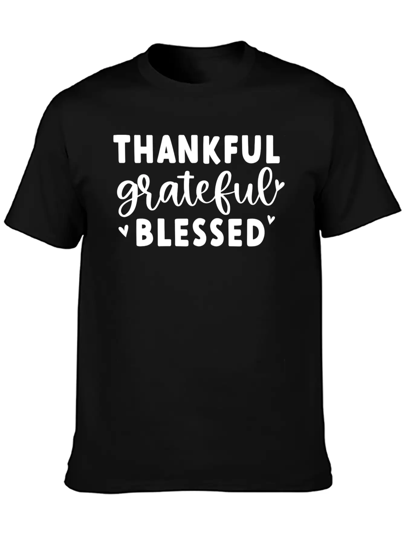 Thankful Grateful Blessed Unisex Short Sleeve Soft Cotton T-Shirt – Casual Everyday Wear