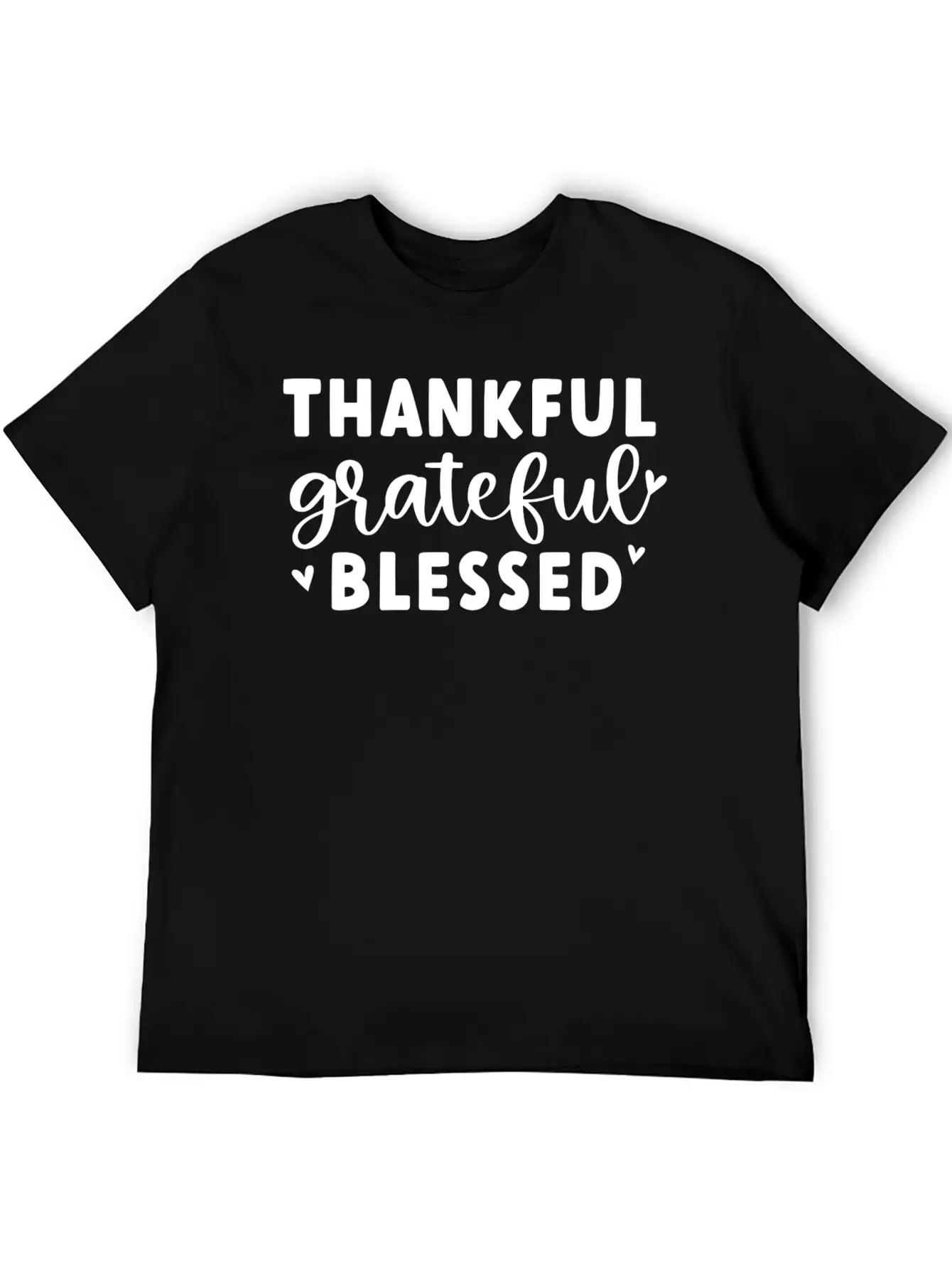 Thankful Grateful Blessed Unisex Short Sleeve Soft Cotton T-Shirt – Casual Everyday Wear