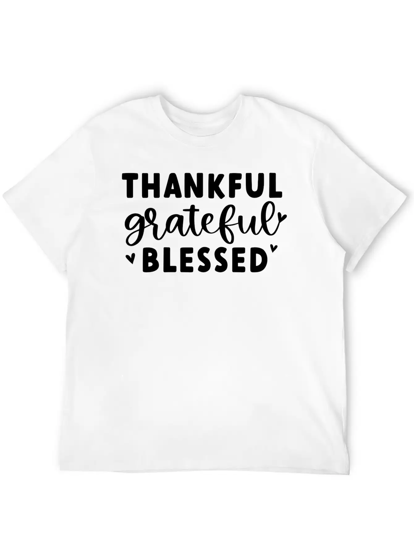 Thankful Grateful Blessed Unisex Short Sleeve Soft Cotton T-Shirt – Casual Everyday Wear