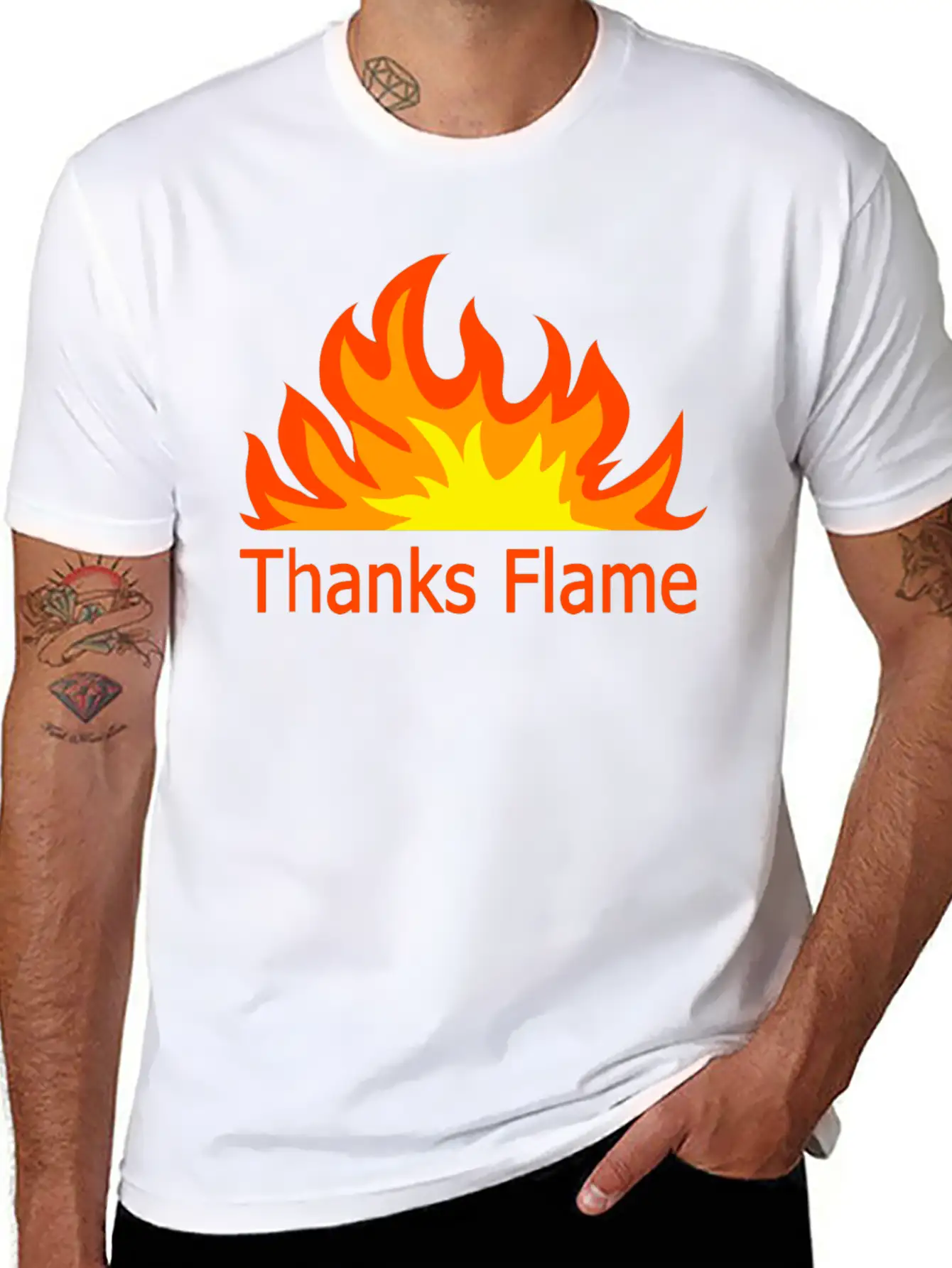 Thanks Flame Cute Stylish Everyday T-Shirt – Unisex Basic Cotton Tee